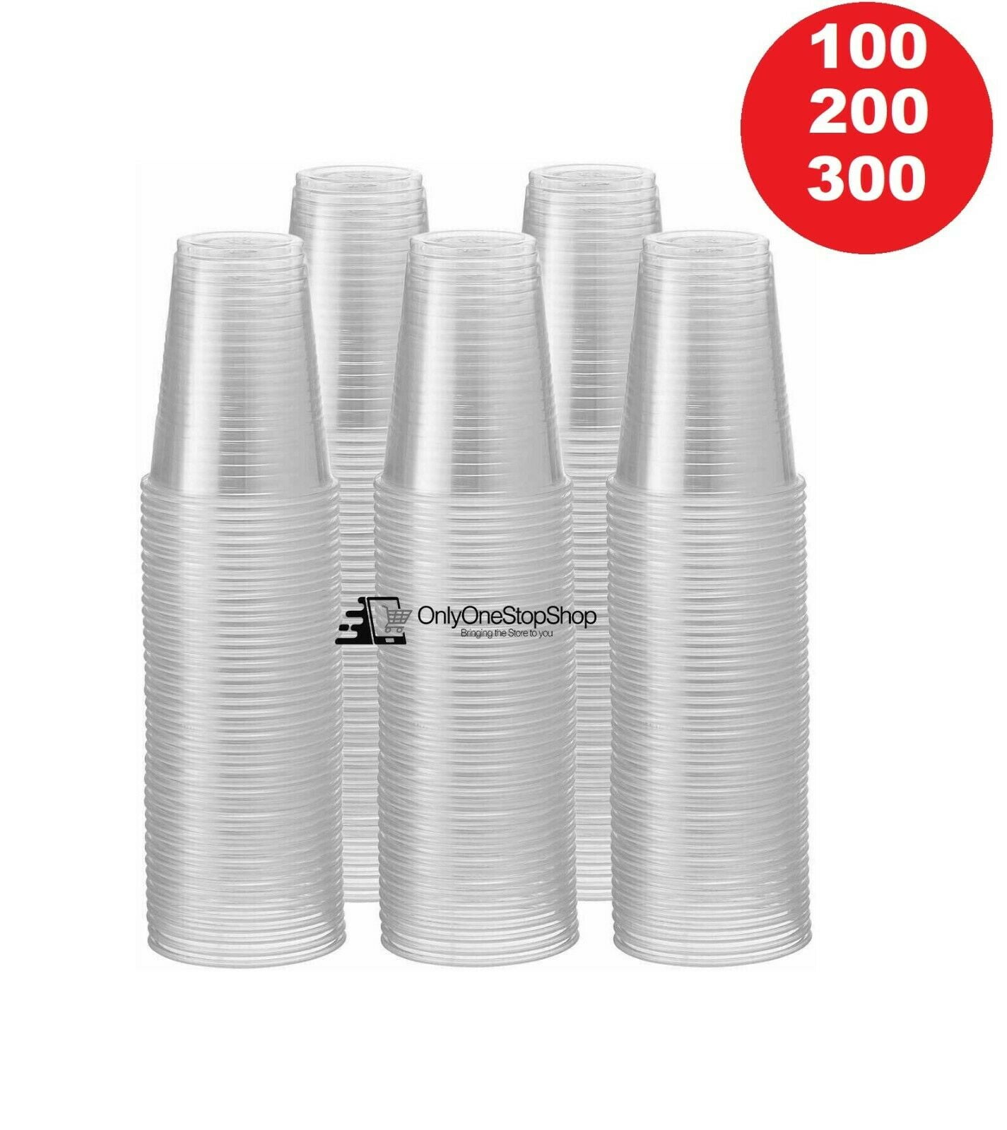 PLASTICPRO 7 oz Clear Plastic Disposable Drinking Cups [100 count]