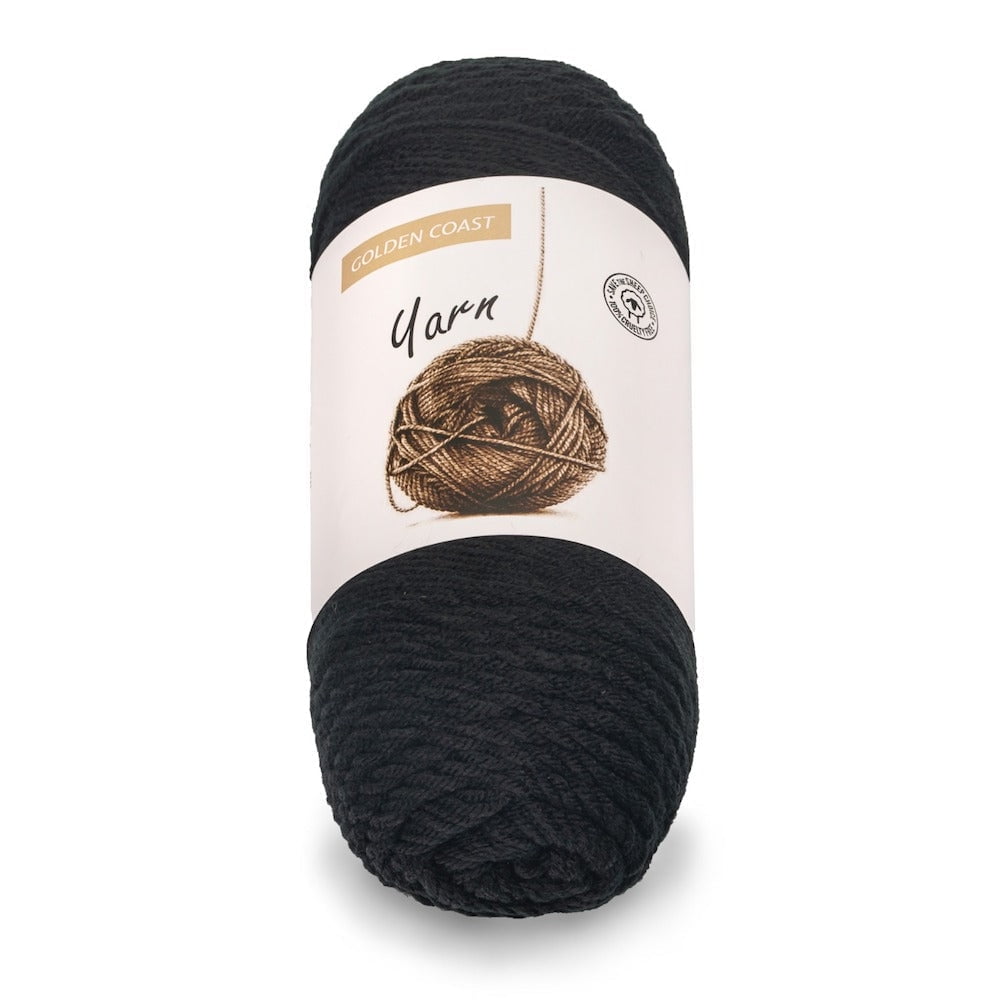 7 oz Medium Acrylic Yarn Black Worsted Medium Weight Yarn 398 Yards