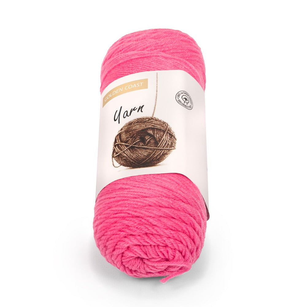 7 oz Medium Acrylic Yarn Hot Pink Worsted Medium Weight Yarn 398