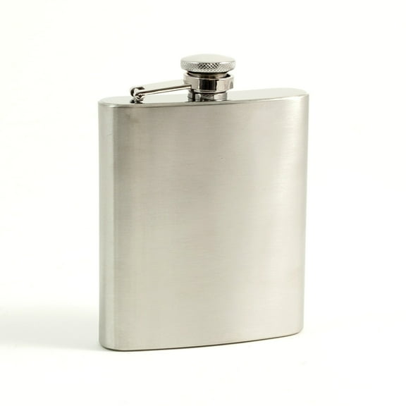 7 oz. Stainless Steel Flask in a Satin Finish with Captive Cap and Durable Rubber Seal.