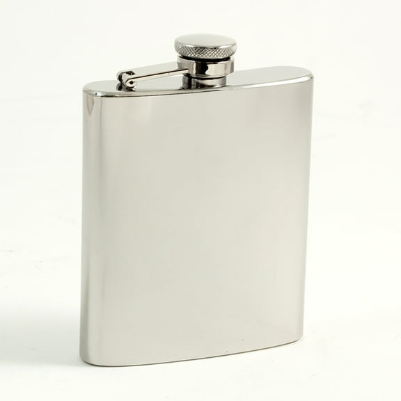 7 oz. Stainless Steel Mirror Finish Flask with Captive Cap and Durable Rubber Seal.