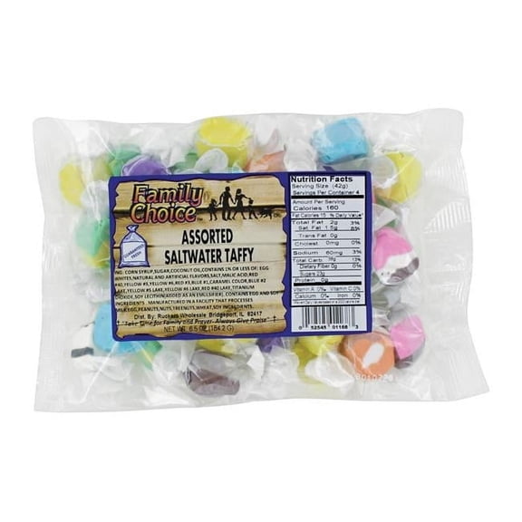 7 oz Taffy Assorted Fruits Flavor Saltwater Candy
