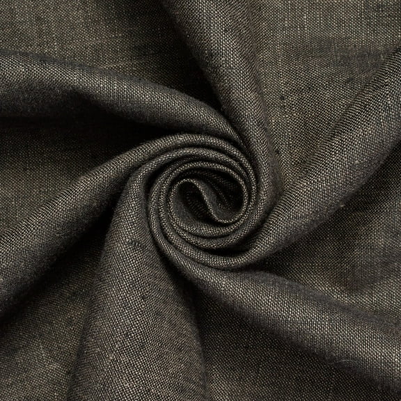 7 oz Yarn Dyed Two-Tone Linen Hypoallergenic 60” Fabric By The Yard - Charcoal / Beige (1 Yard)