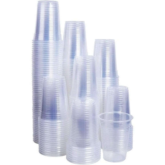 7 oz clear plastic cups - Disposable cold drink party cups (200 count)