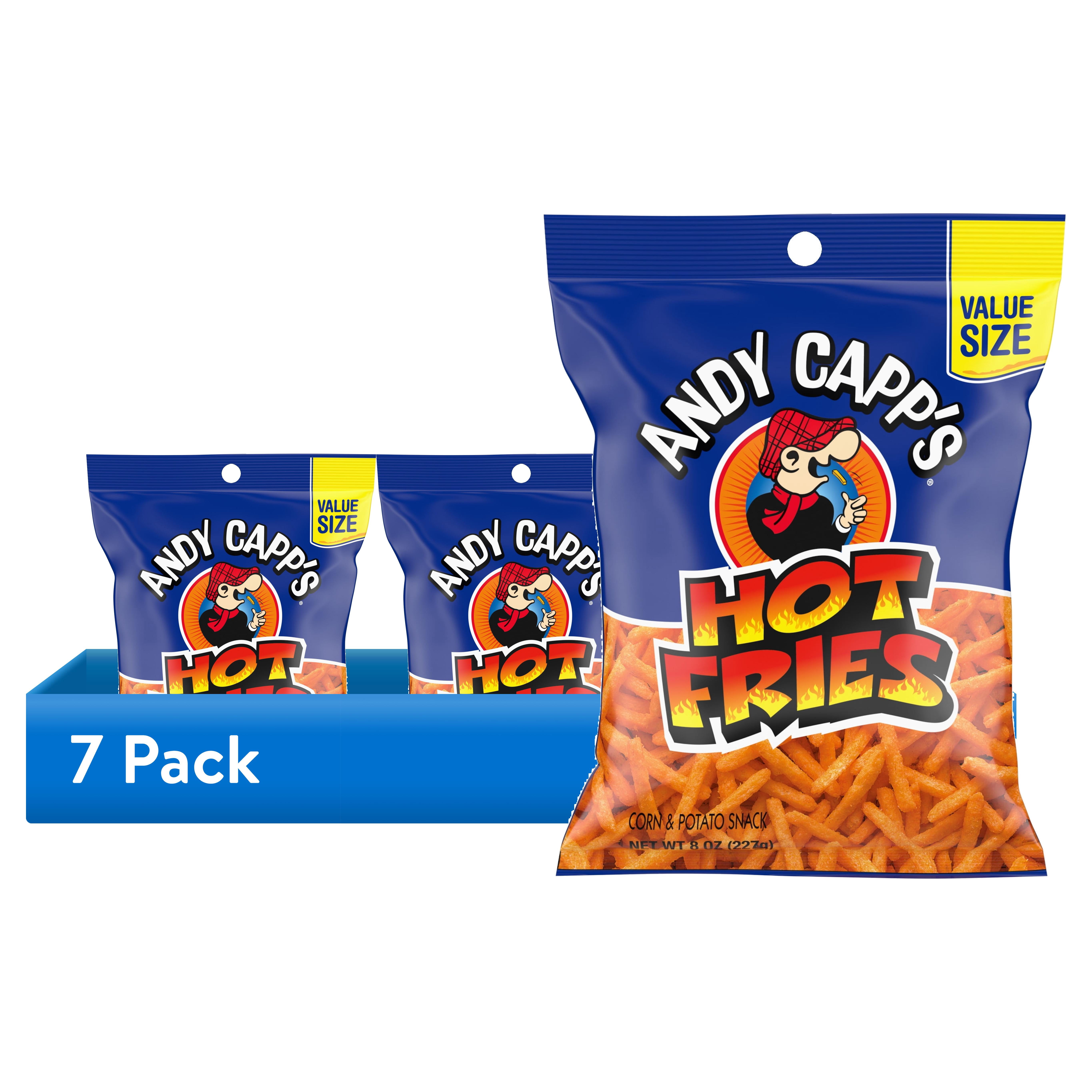 (7 pack) Andy Capp's Big Bag Hot Fries, Corn & Potato Snacks, 8 oz ...