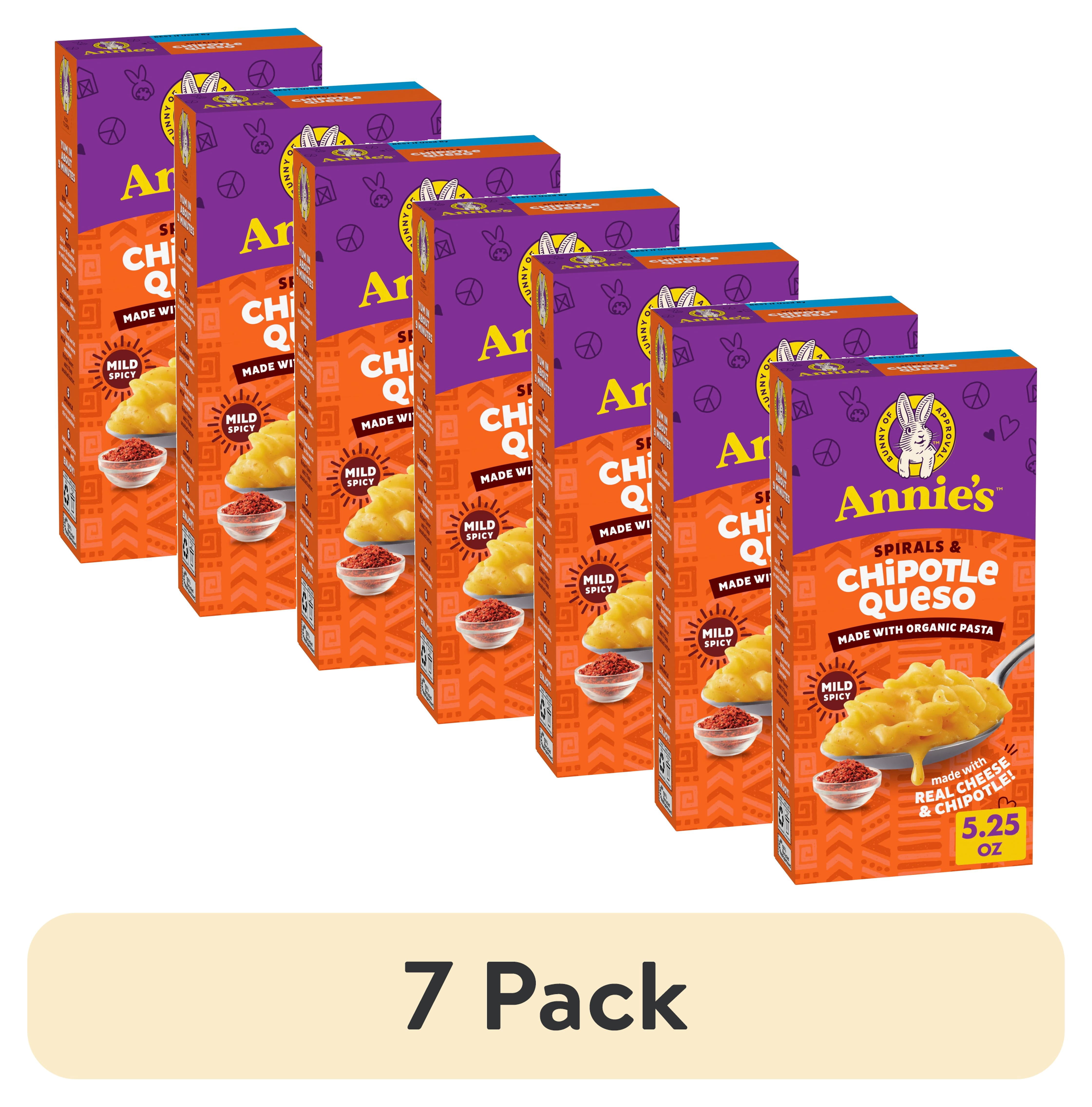 (7 pack) Annie's Spirals and Chipotle Queso, Made with Real Cheese and Organic Pasta, 5.25 oz
