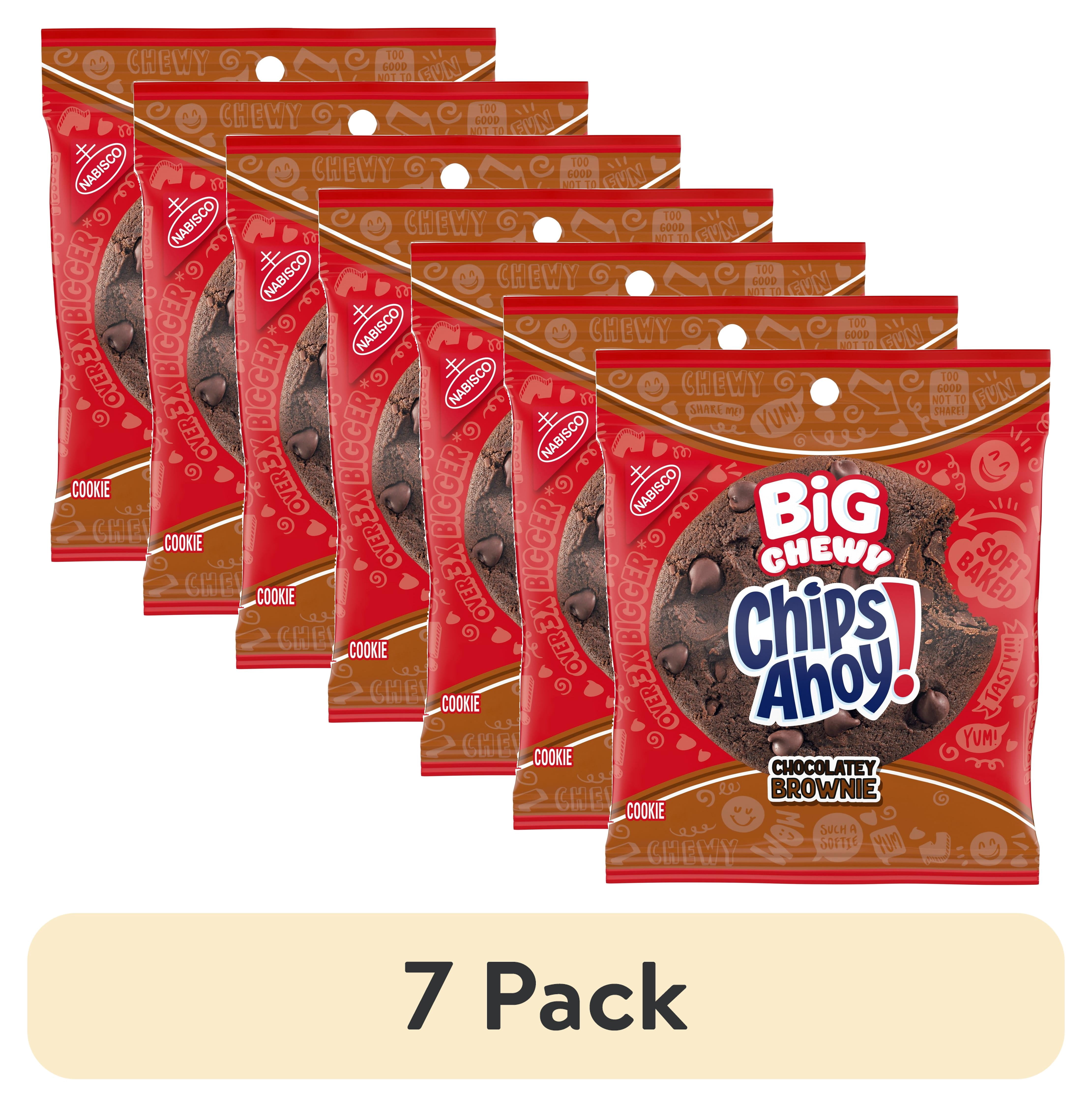 (7 pack) CHIPS AHOY! Big Chewy Chocolate Chip Cookies, Chocolatey Brownie, 2.5 oz (1 Cookie Per Pack)