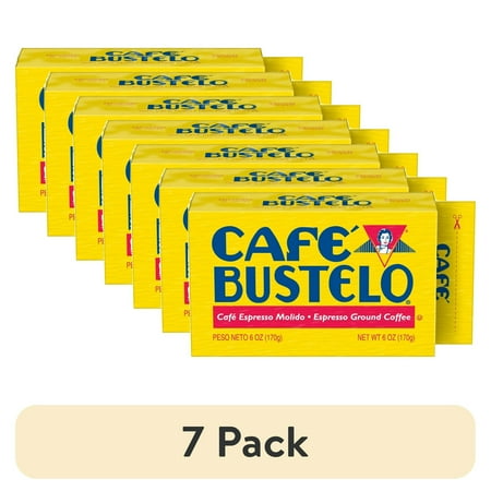 (7 pack) Cafe Bustelo Ground Coffee, Dark Roast, 6-Ounce Brick