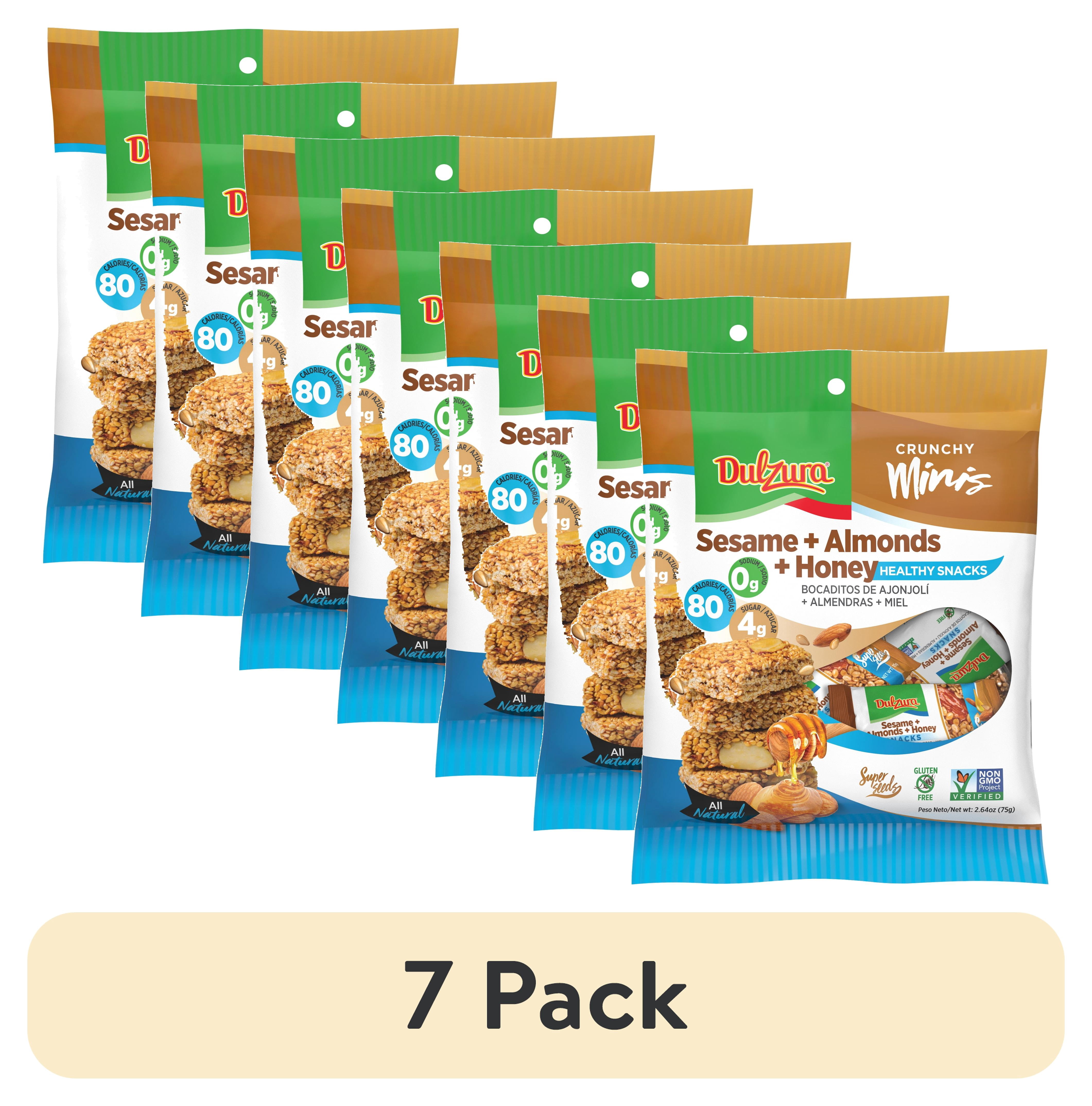 (7 pack) Dulzura Sesame Honey Almonds 2.64oz, Snack Breakfast Bar, with a crunchy texture