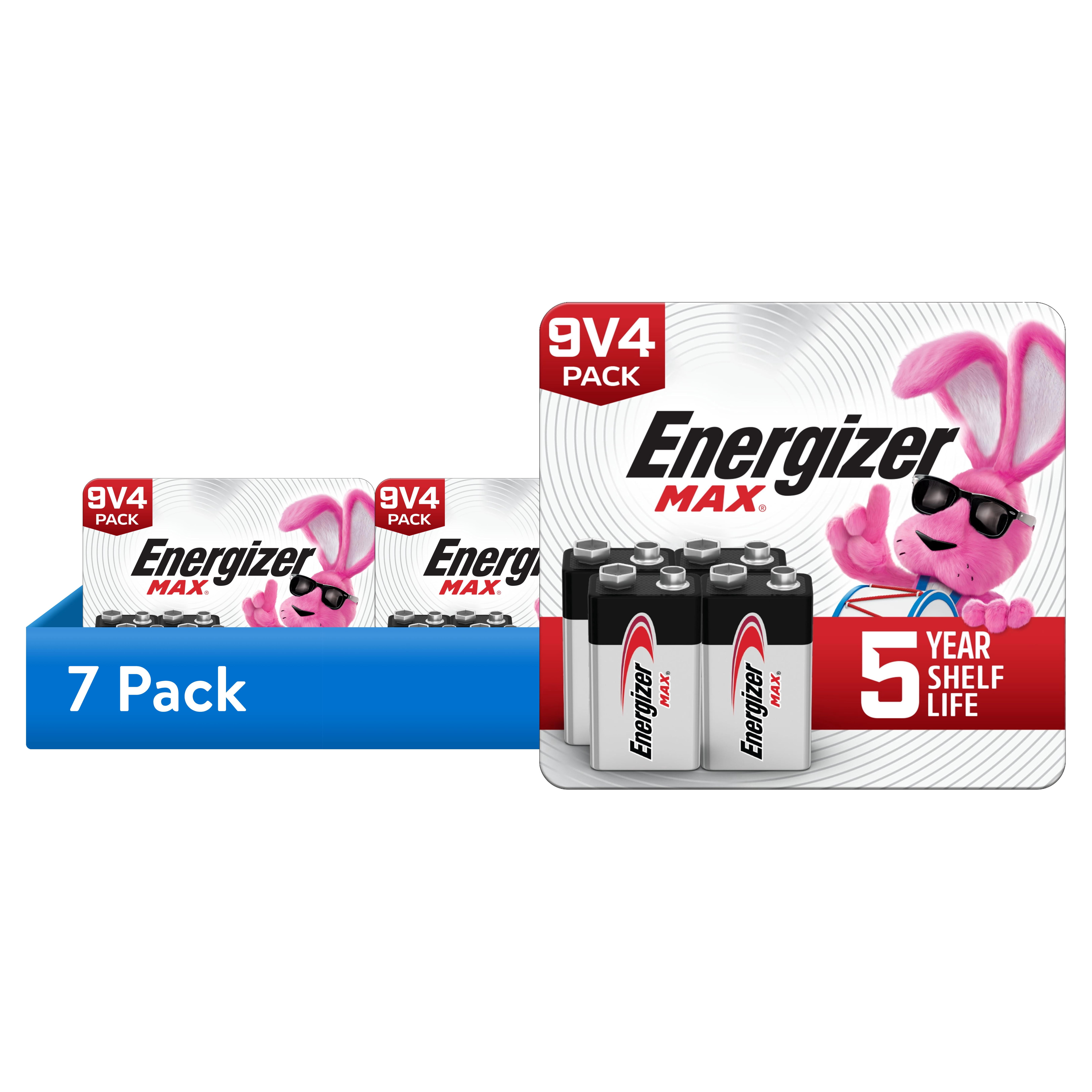 (7 pack) Energizer MAX 9V Batteries (4 Pack), 9 Volt Alkaline Batteries