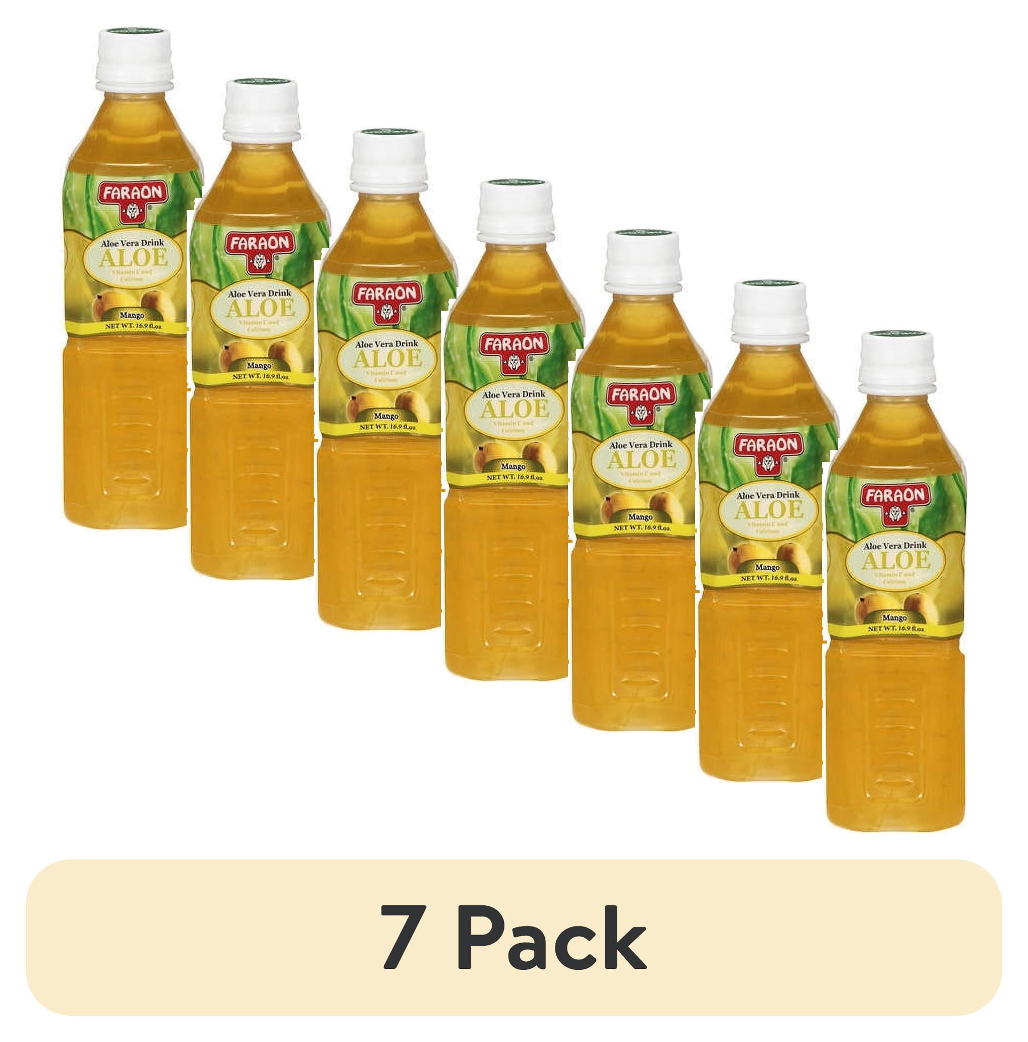 (7 pack) Faraon Aloe Vera Mango Flavored Drink, 16.9 oz