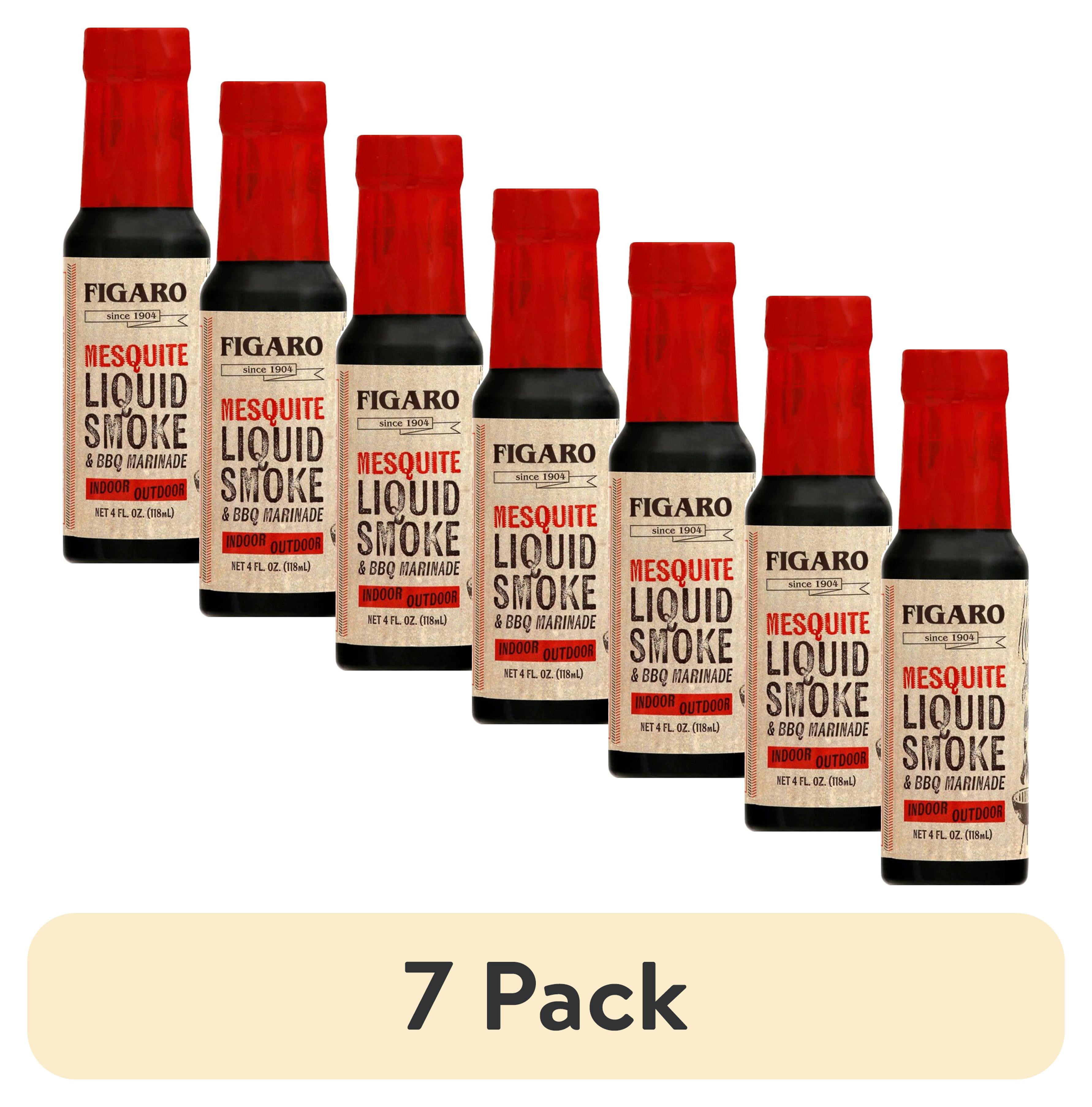 (7 pack) Figaro Mesquite Liquid Smoke & Marinade 4 fl oz, Perfect for BBQ Indoors or Outdoors