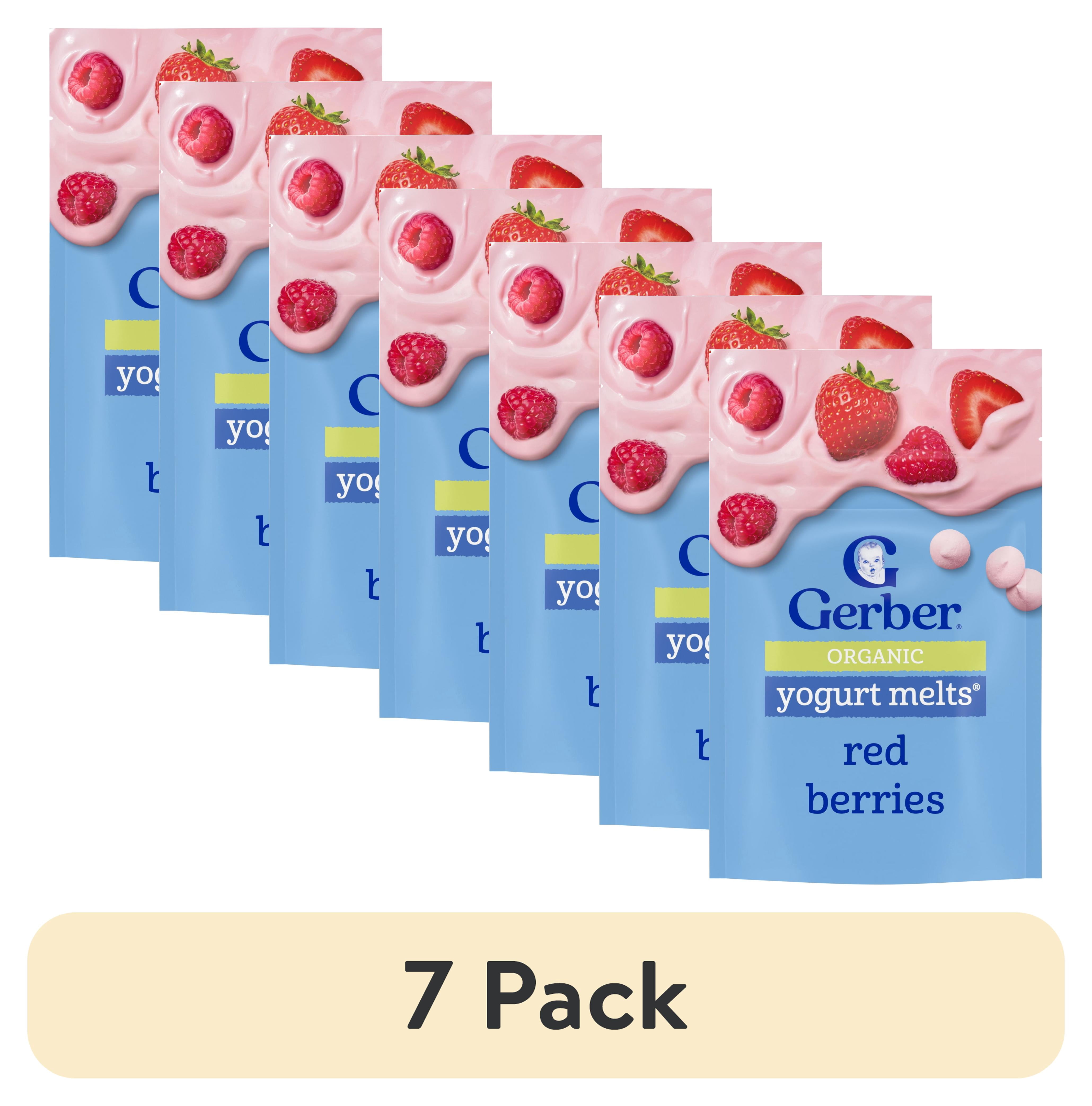 (7 pack) Gerber 2nd Foods Organics for Baby Yogurt Melts, Red Berries, 1 oz Bag