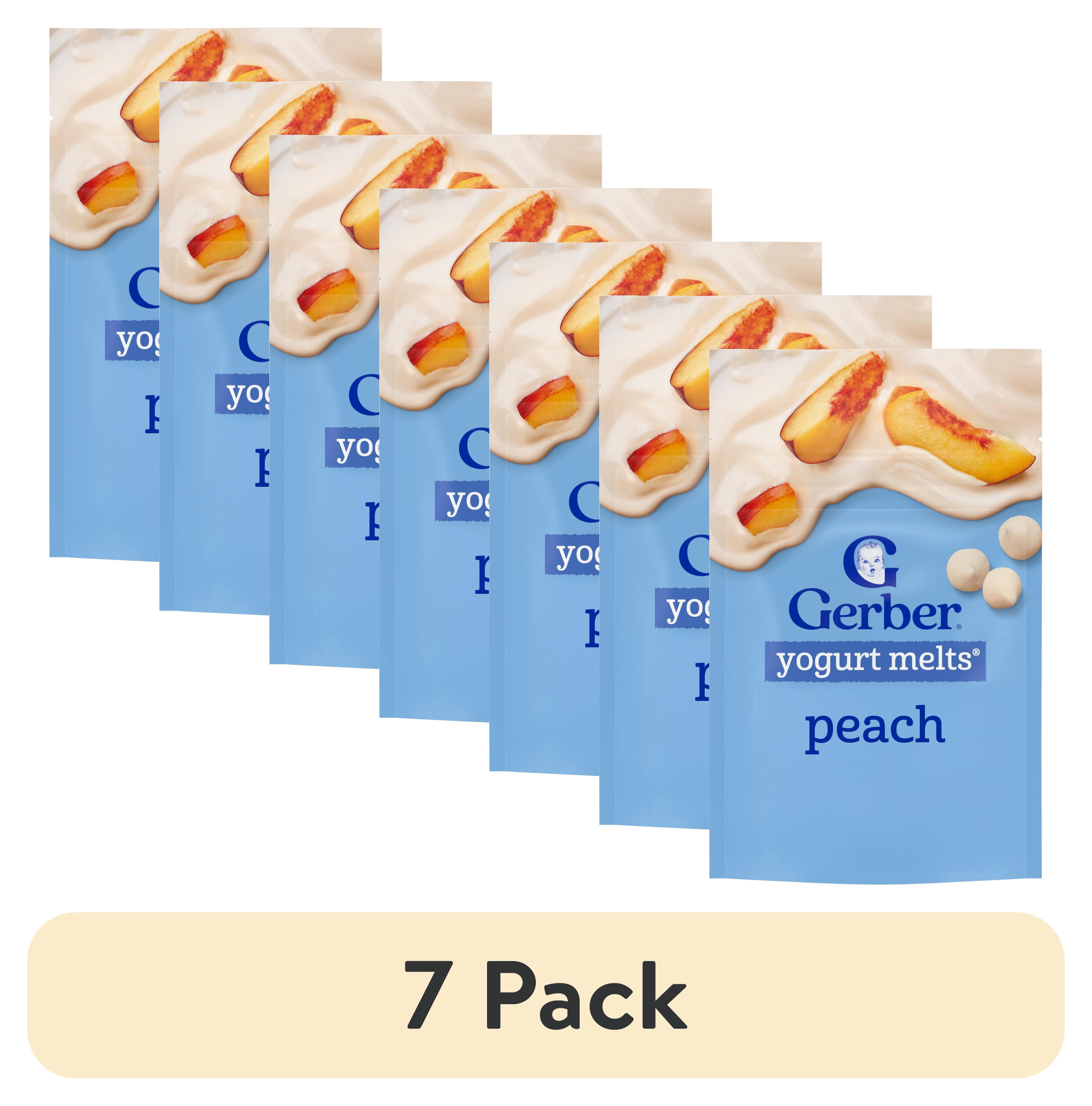 (7 pack) Gerber Snacks for Baby Yogurt Melts, Peach, 1 oz Bag