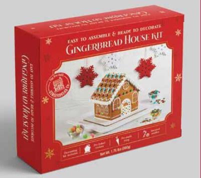 (7 pack) Gingerbread House Kit, Easy to Assemble and Ready to Decorate, Prebaked Cookies and Icing, Assorted Candies Manufactured in Peanut Free Facility Contains Wheat, Soy