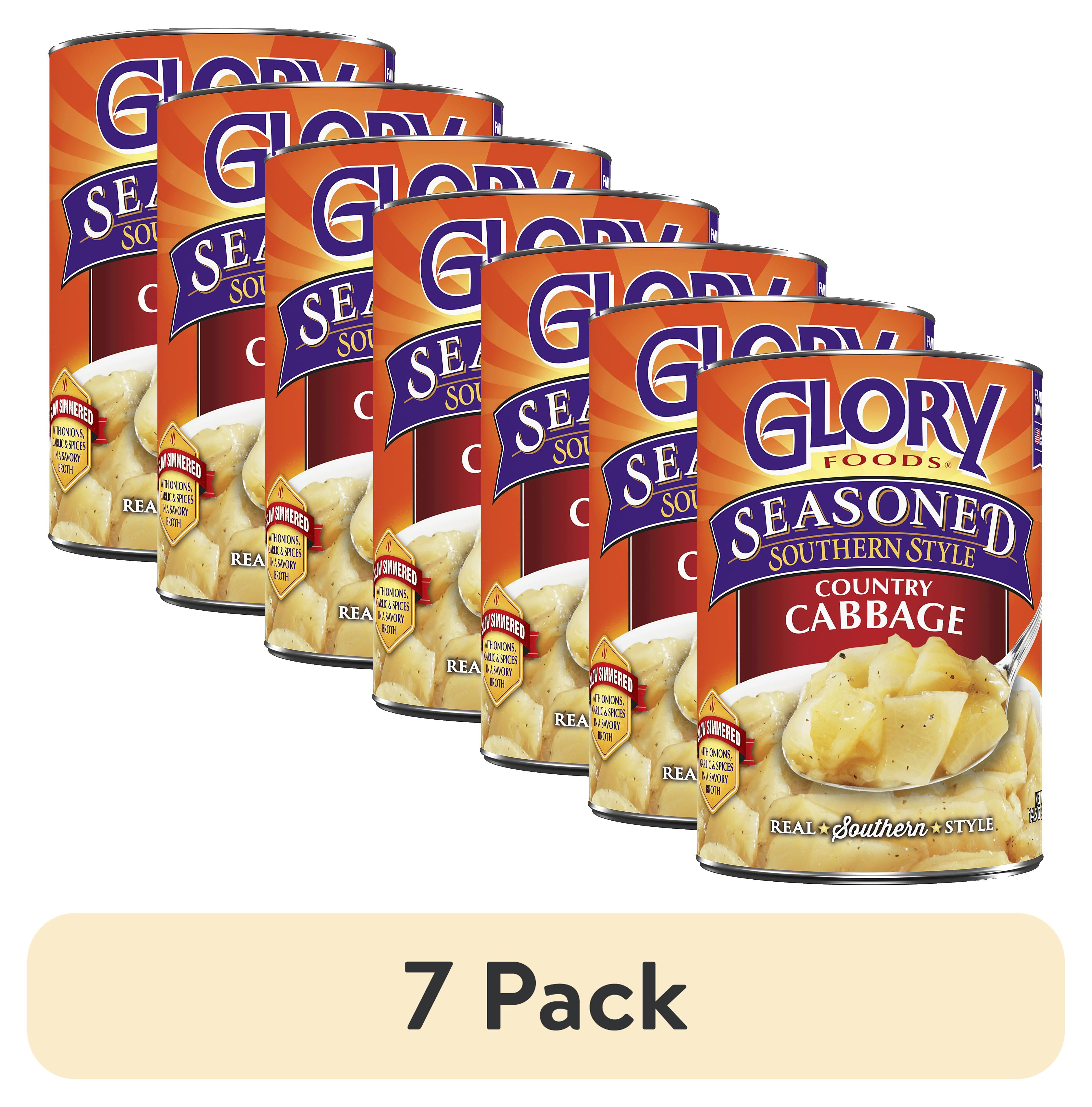 (7 pack) Glory Foods Canned Seasoned Country Cabbage, 14.5 oz, Can