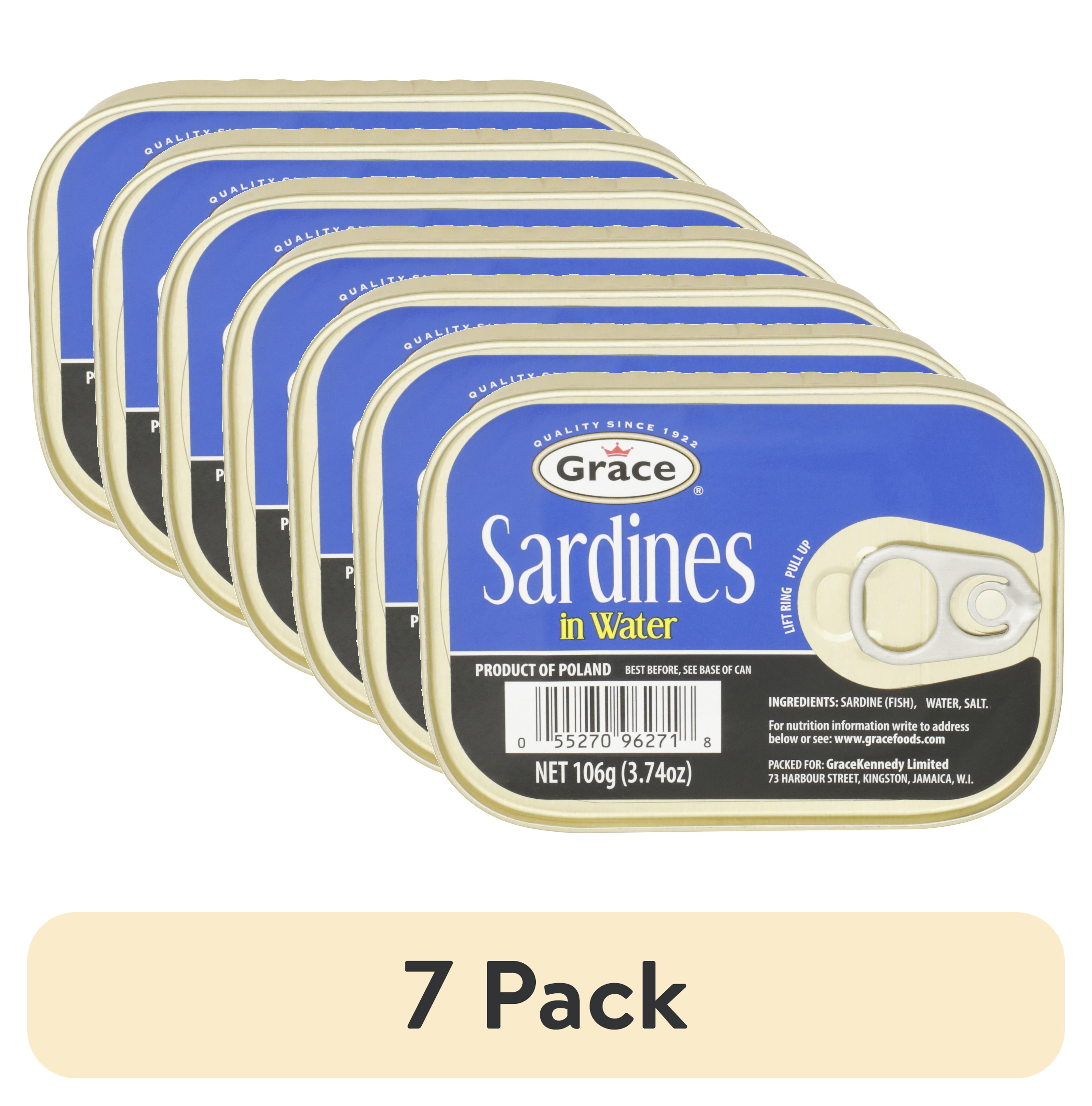 (7 pack) Grace Sardines in Water, 3.74 oz Cans