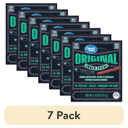 (7 pack) Great Value Original Snack Meat Sticks, 3.92 oz, 14 Count