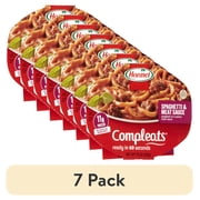 (7 pack) HORMEL COMPLEATS Spaghetti & Meat Sauce, Shelf-Stable, 11 grams Protein, 7.5 oz Plastic Microwaveable Tray