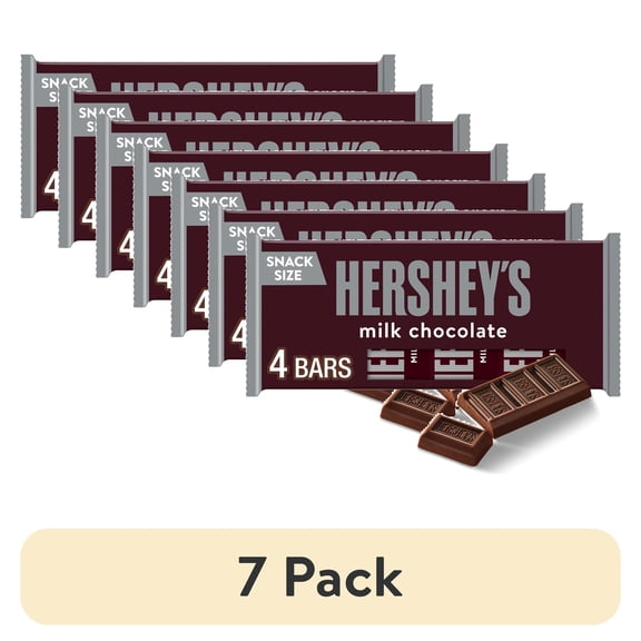 (7 pack) Hershey's Milk Chocolate Snack Size Candy, Bars .45 oz, 4 Count