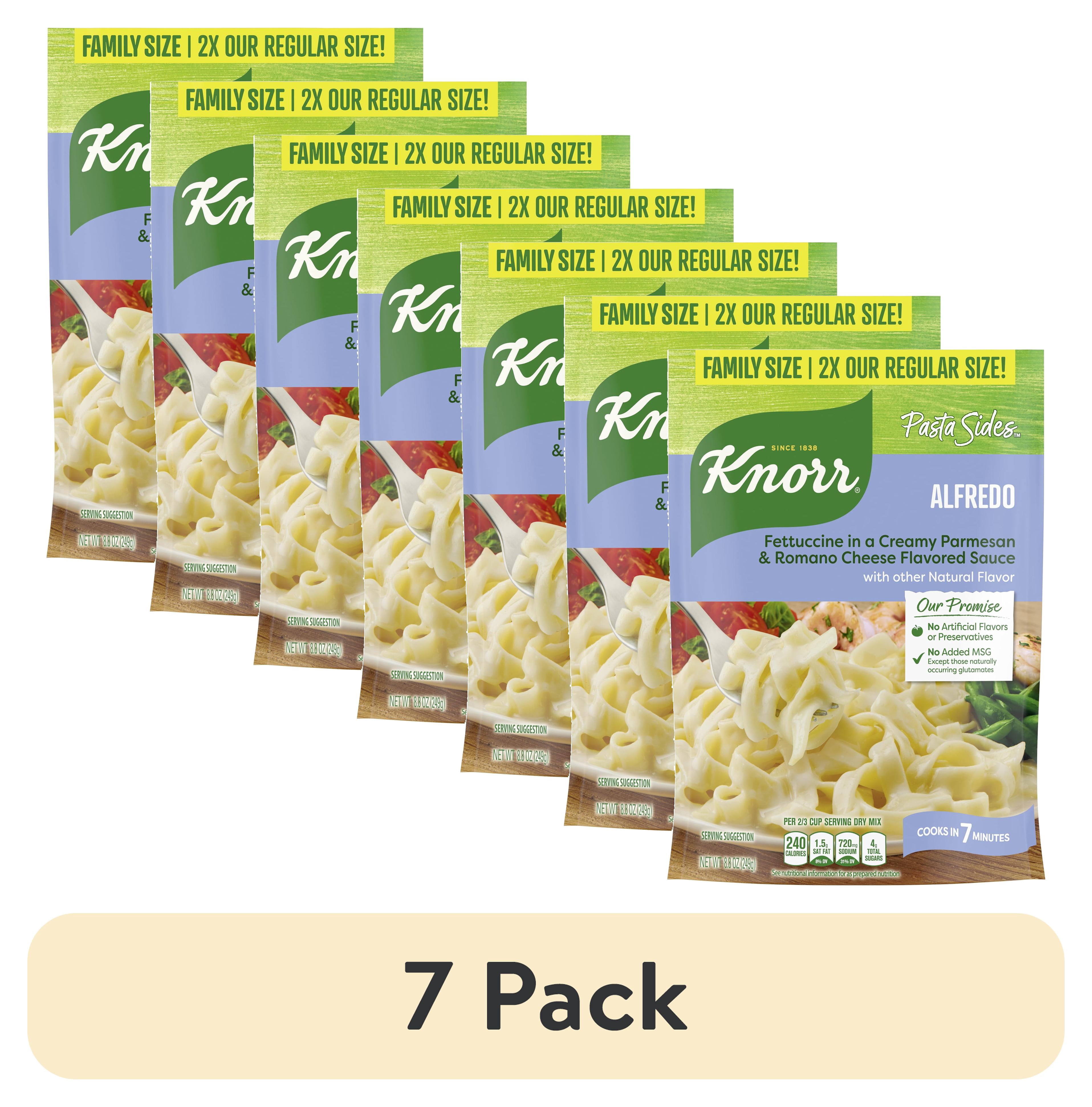 (7 pack) Knorr No Artificial Flavors Creamy Alfredo Pasta Cooks in 7 Minutes, 8.8 oz 2x Regular