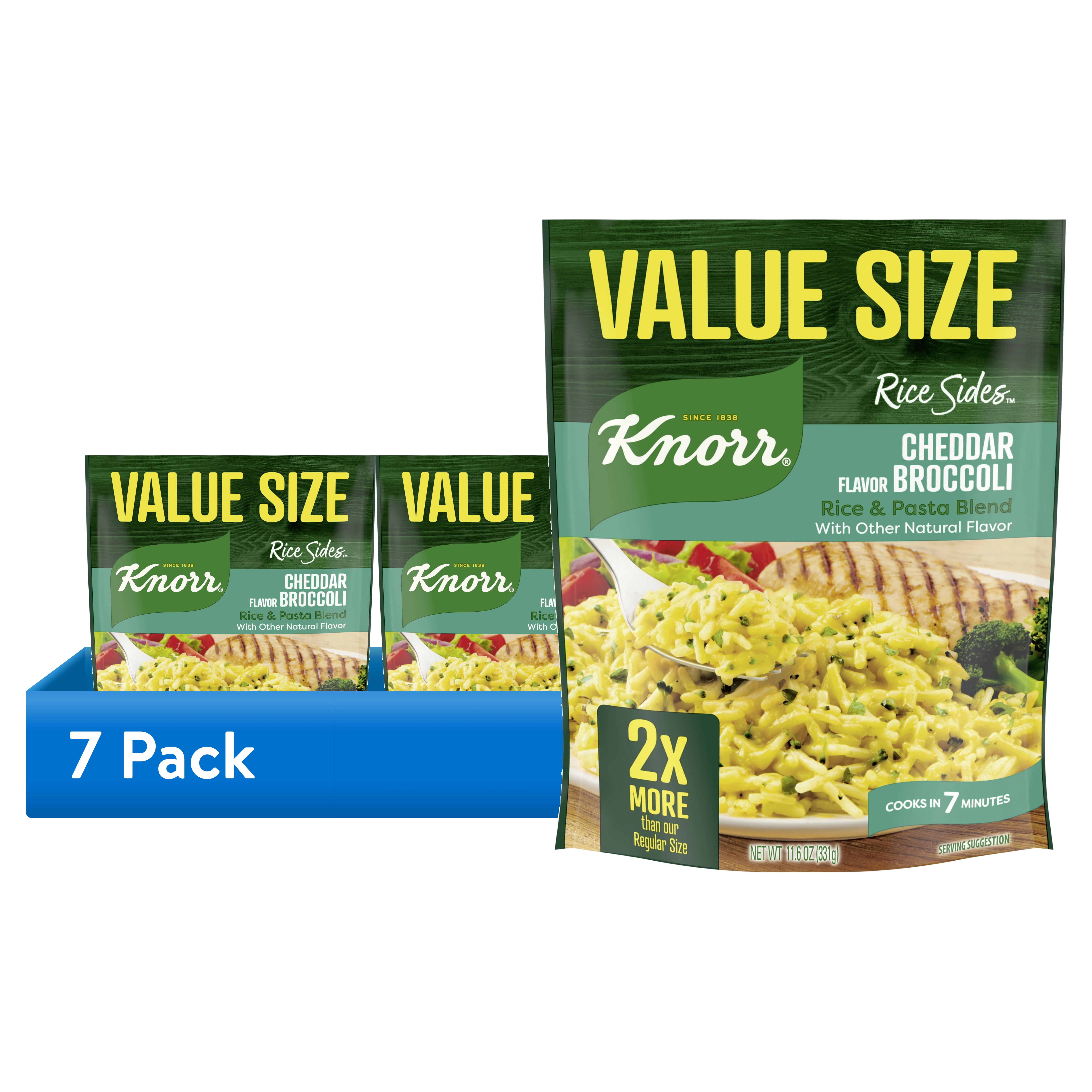 (7 pack) Knorr Rice Sides Value Size Cheddar Broccoli Rice For a Tasty Rice Side Dish No Artificial Flavors or Preservatives 11.6 oz