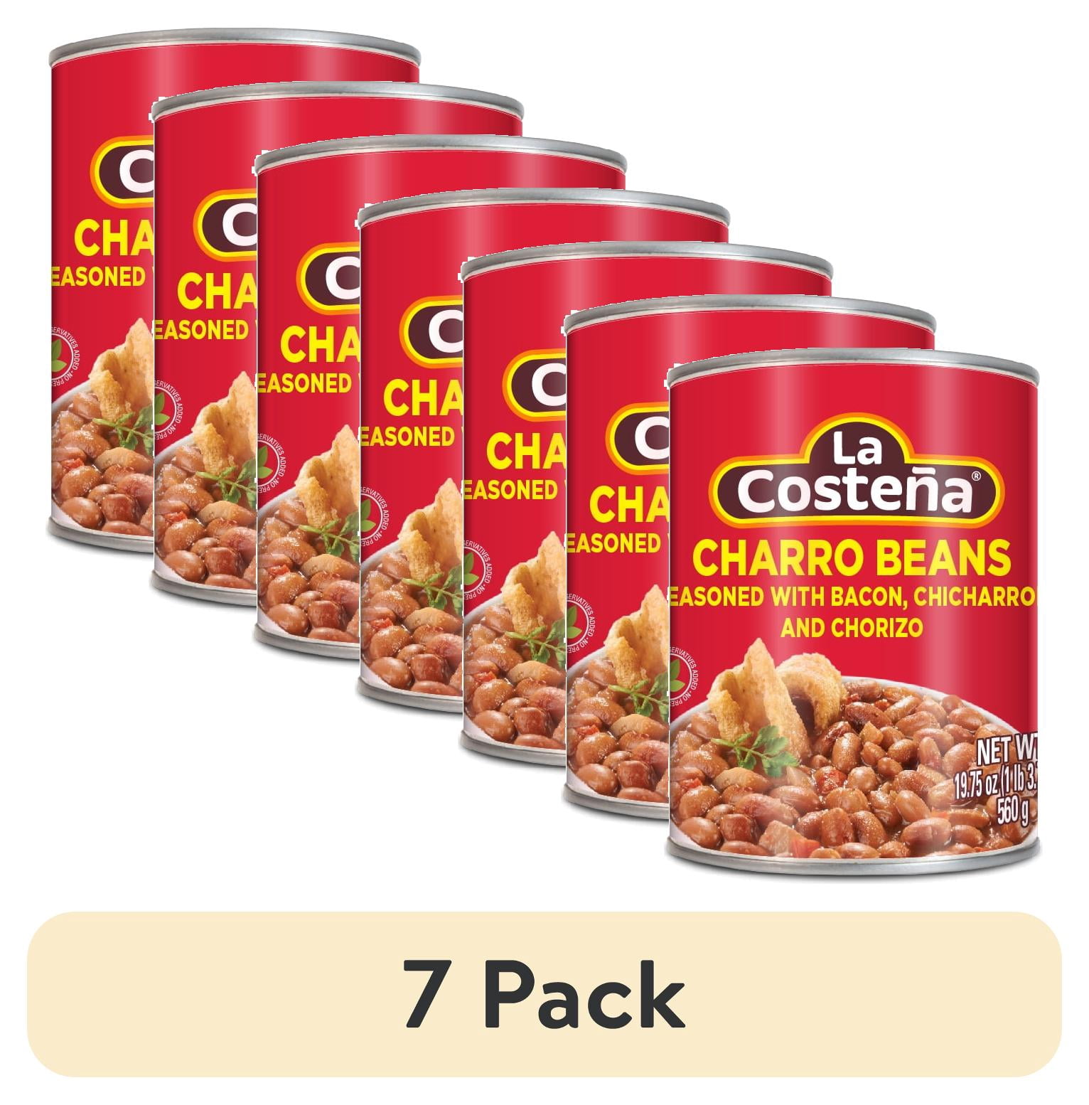 (7 pack) La Costeña Canned Charro Beans with Bacon and Chorizo, 19.75 oz
