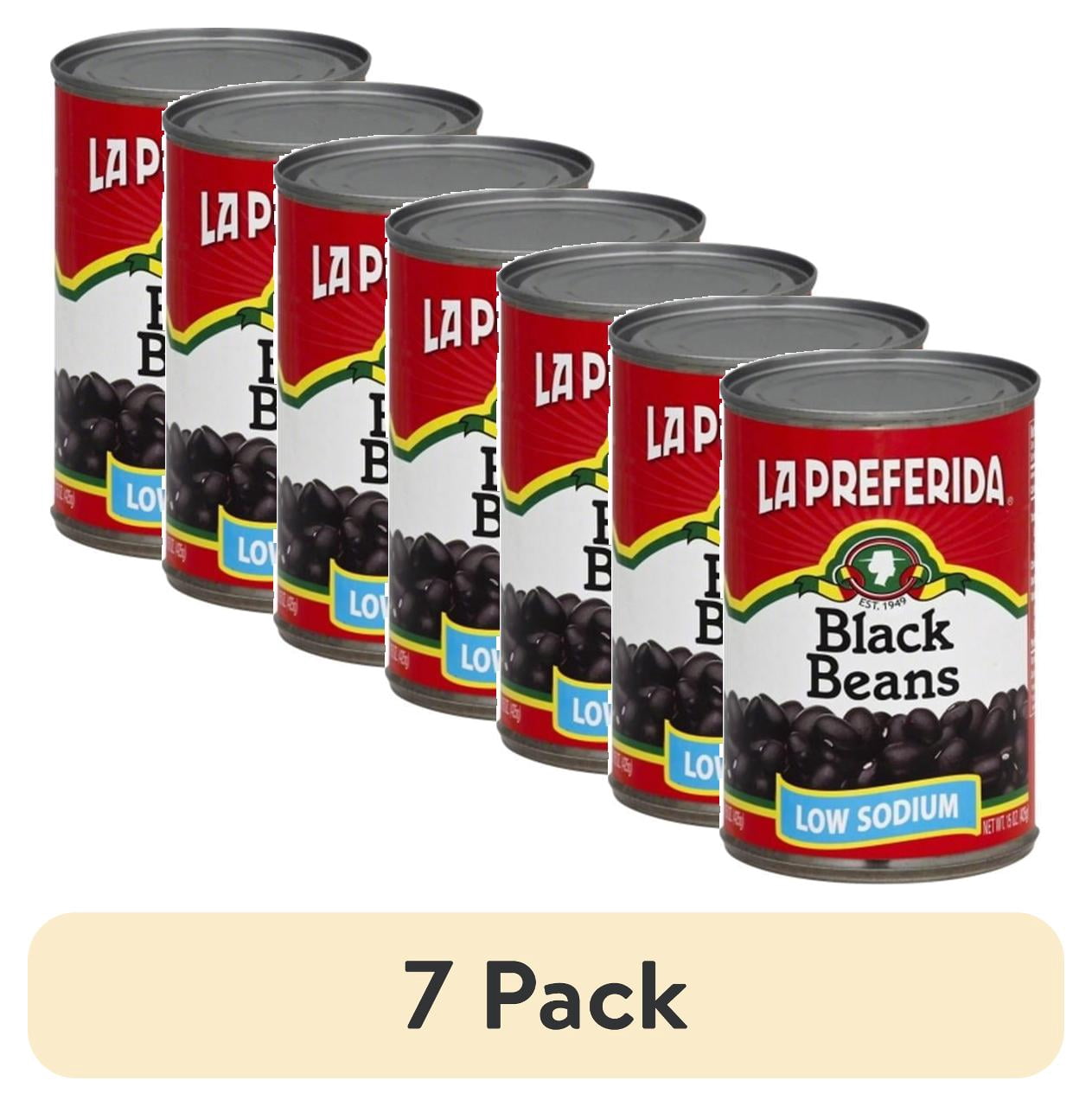 (7 pack) La Preferida Black Beans, Low Sodium, 15 OZ