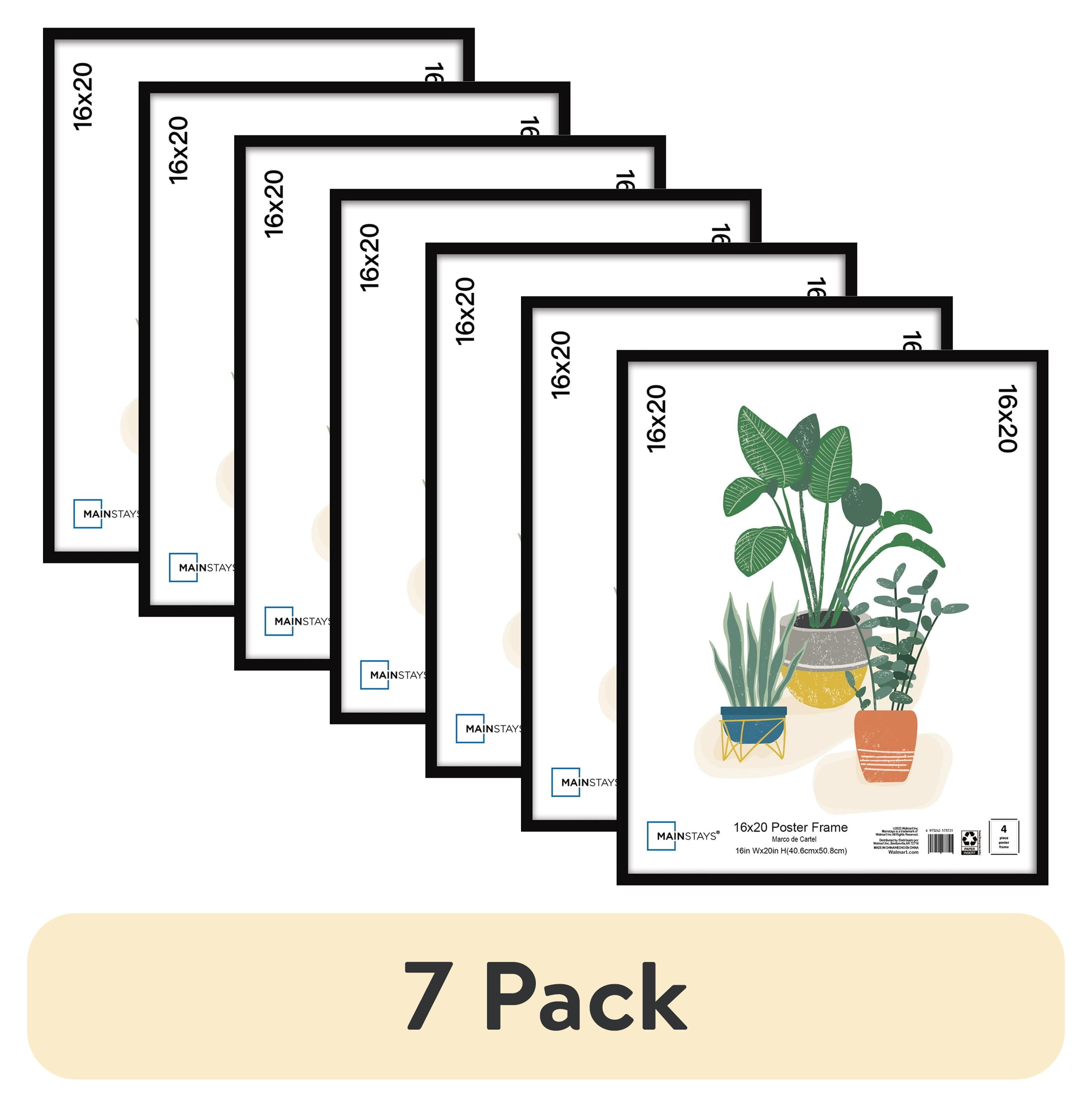 (7 pack) Mainstays – 16x20 Picture Frame – Black Flat Profile Wall Photo Frame