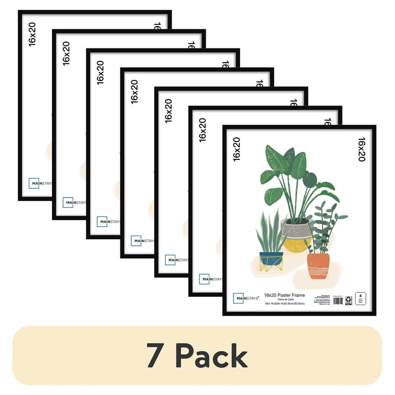 7 pack) Mainstays – 16x20 Picture Frame – Black Flat Profile Wall