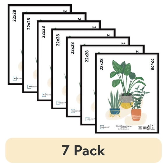 (7 pack) Mainstays 22x28 Basic Poster Frame, Black