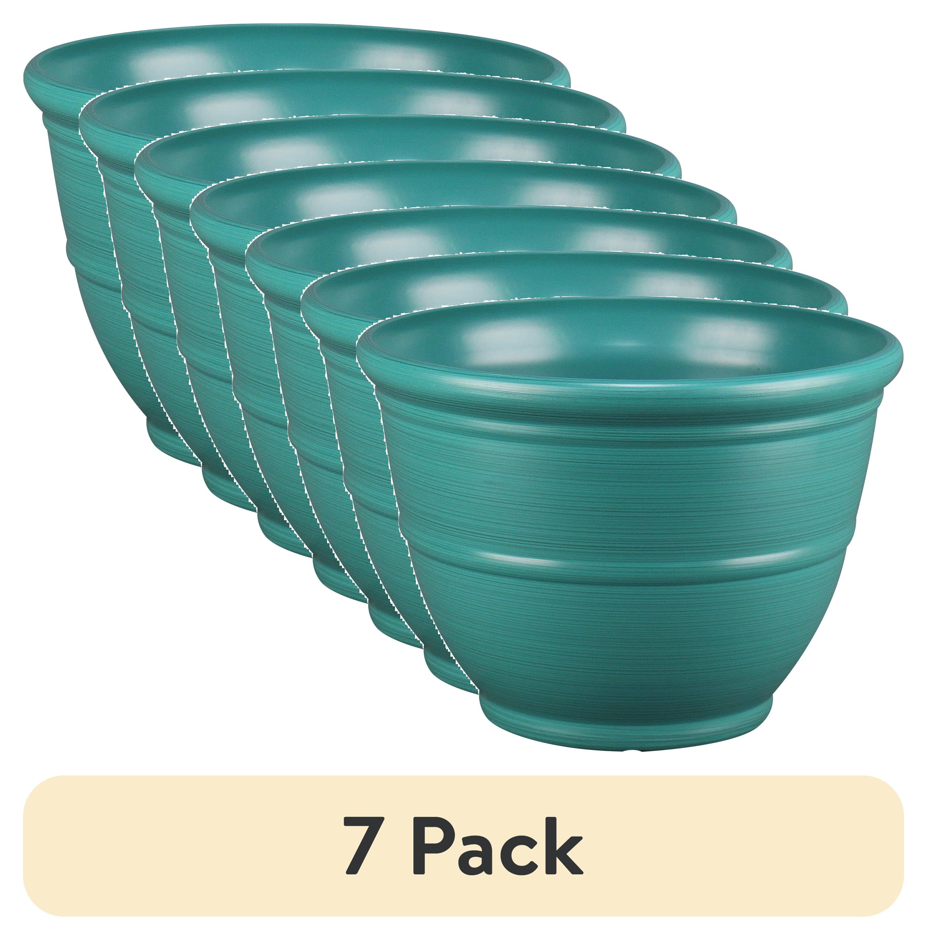 (7 pack) Mainstays Ferenza Aqua Color Recycled Resin Planter, 14in x 14in x 10in