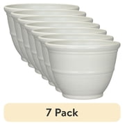 (7 pack) Mainstays Ferenza Round Recycled Resin Planter, White, 14 in x 14 in x 10 in