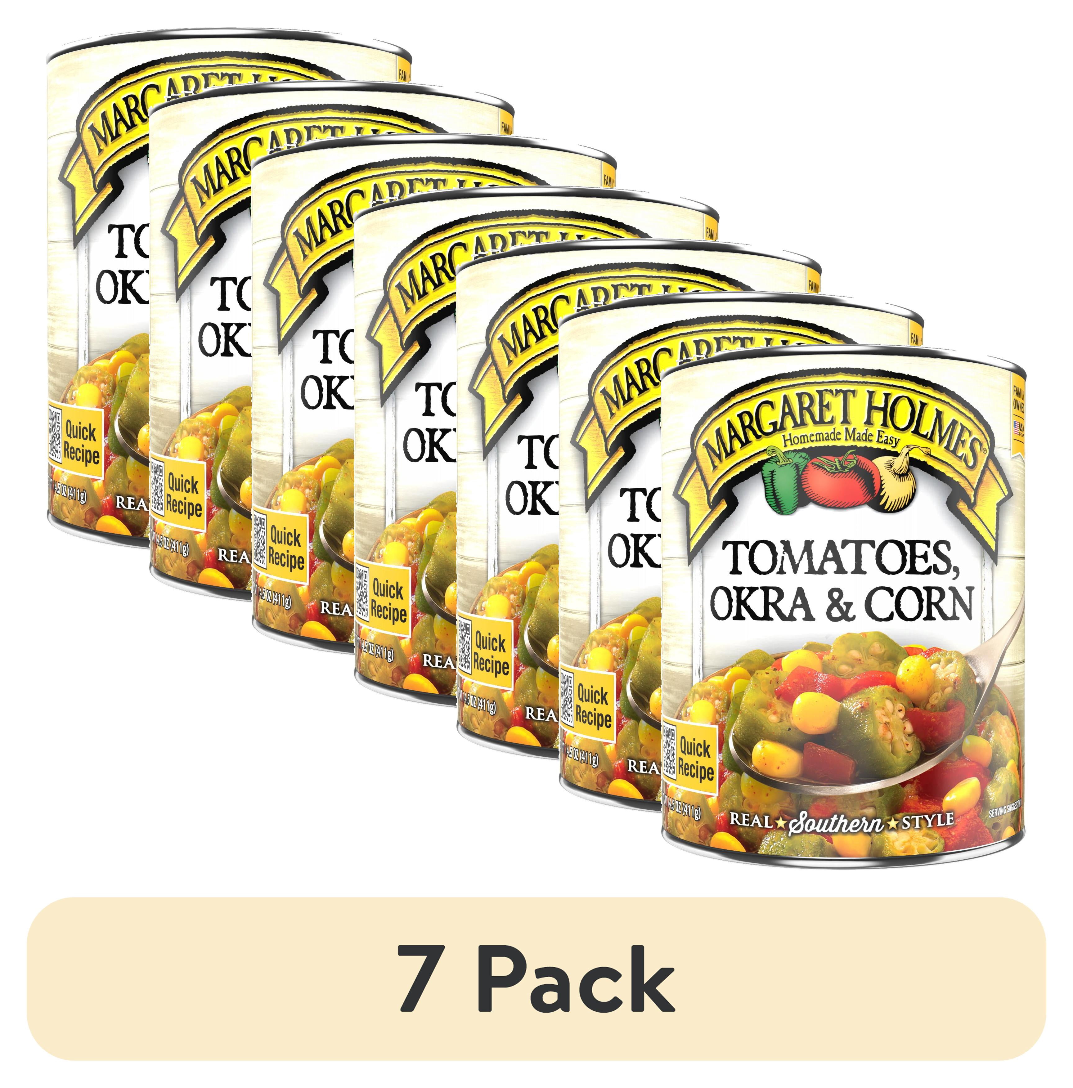 (7 pack) Margaret Holmes Canned Tomatoes, Okra and Corn, 14.5 oz