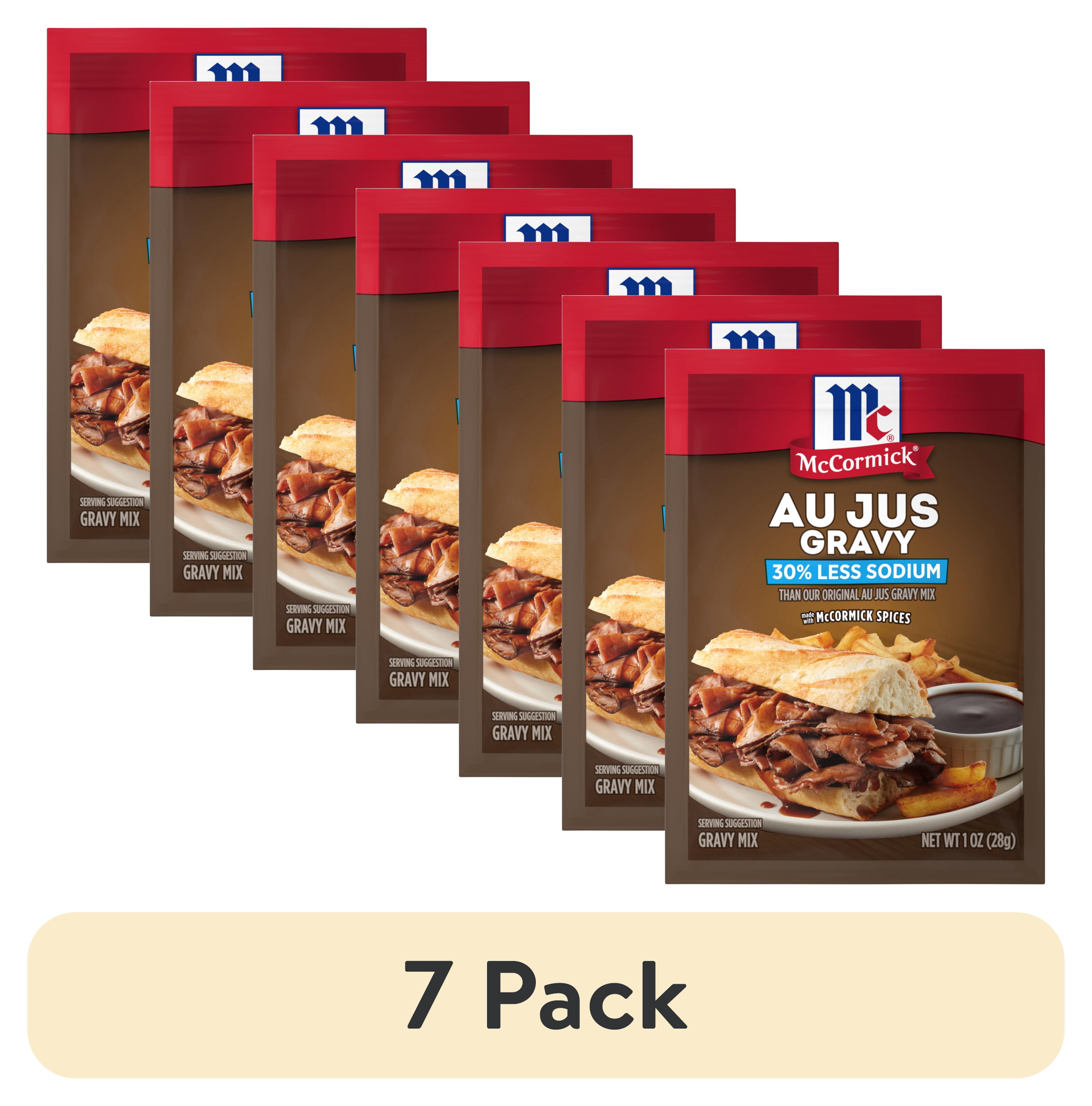 (7 pack) McCormick Au Jus Gravy, 30% Less Sodium Gravy Mix, 1.0 oz Packet