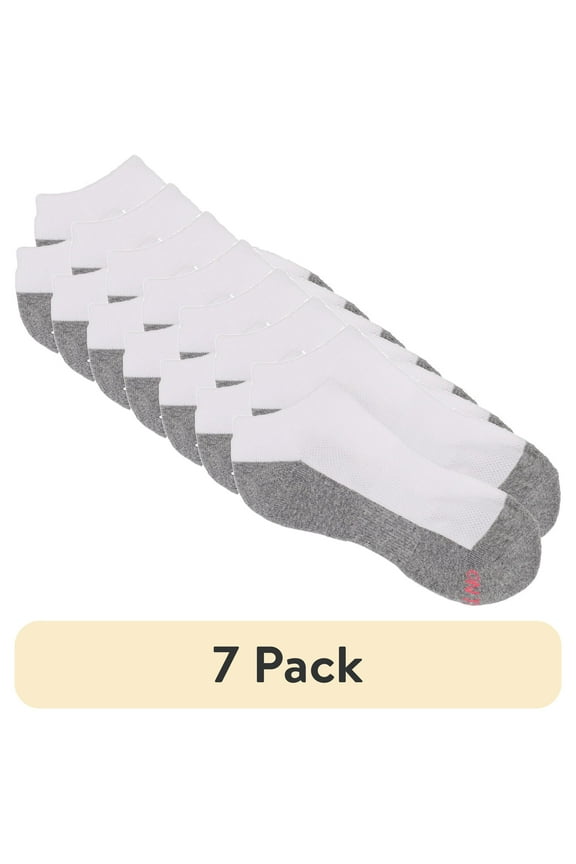(7 pack) On the Go Women's Low Cut Socks (White Grey Sole, 2 Pair)