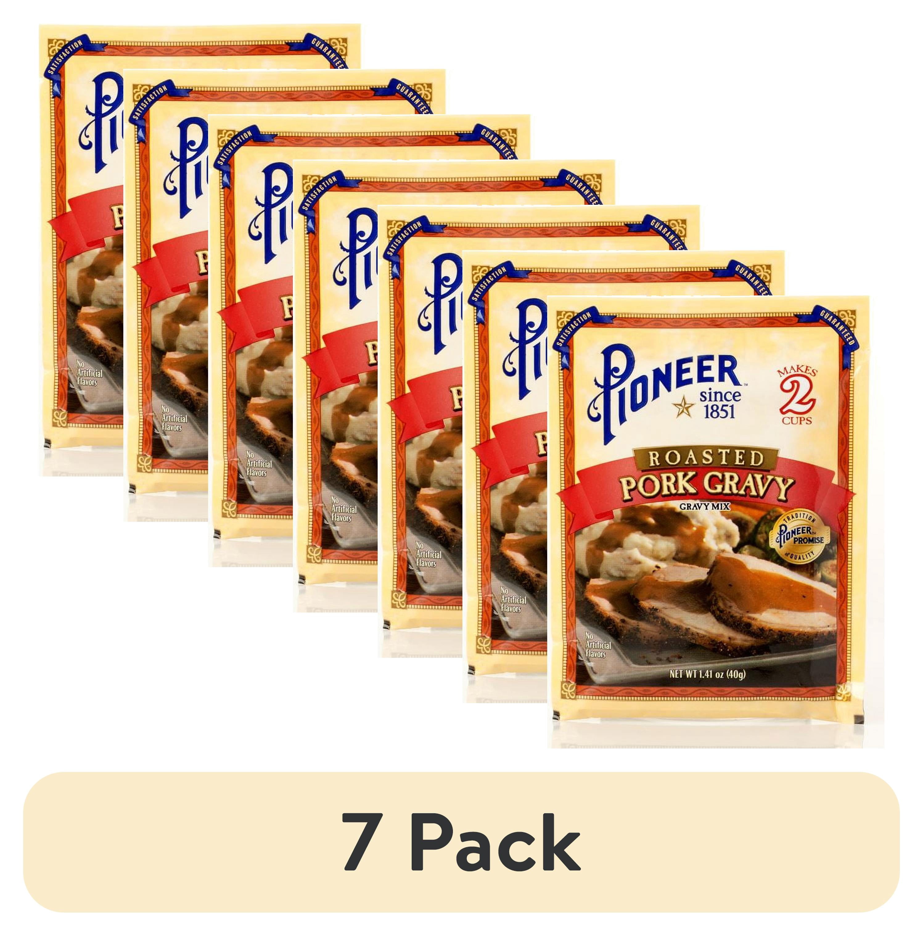 (7 pack) Pioneer Roasted Pork Gravy Mix, 1.41 oz - Quick & Delicious Homestyle Flavor!