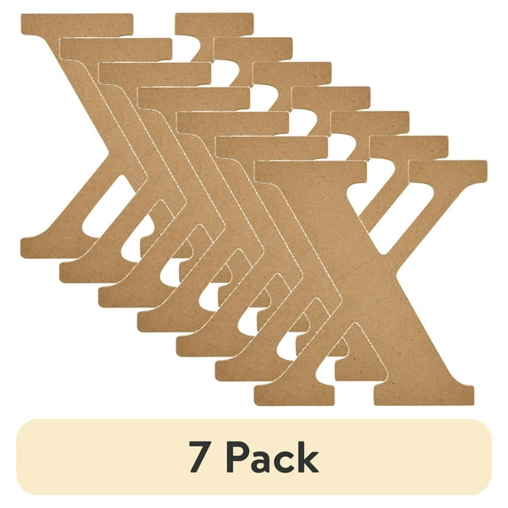 (7 pack) Plaid Unfinished Wood MDF 8" Letter for DIY Arts and Crafts, X
