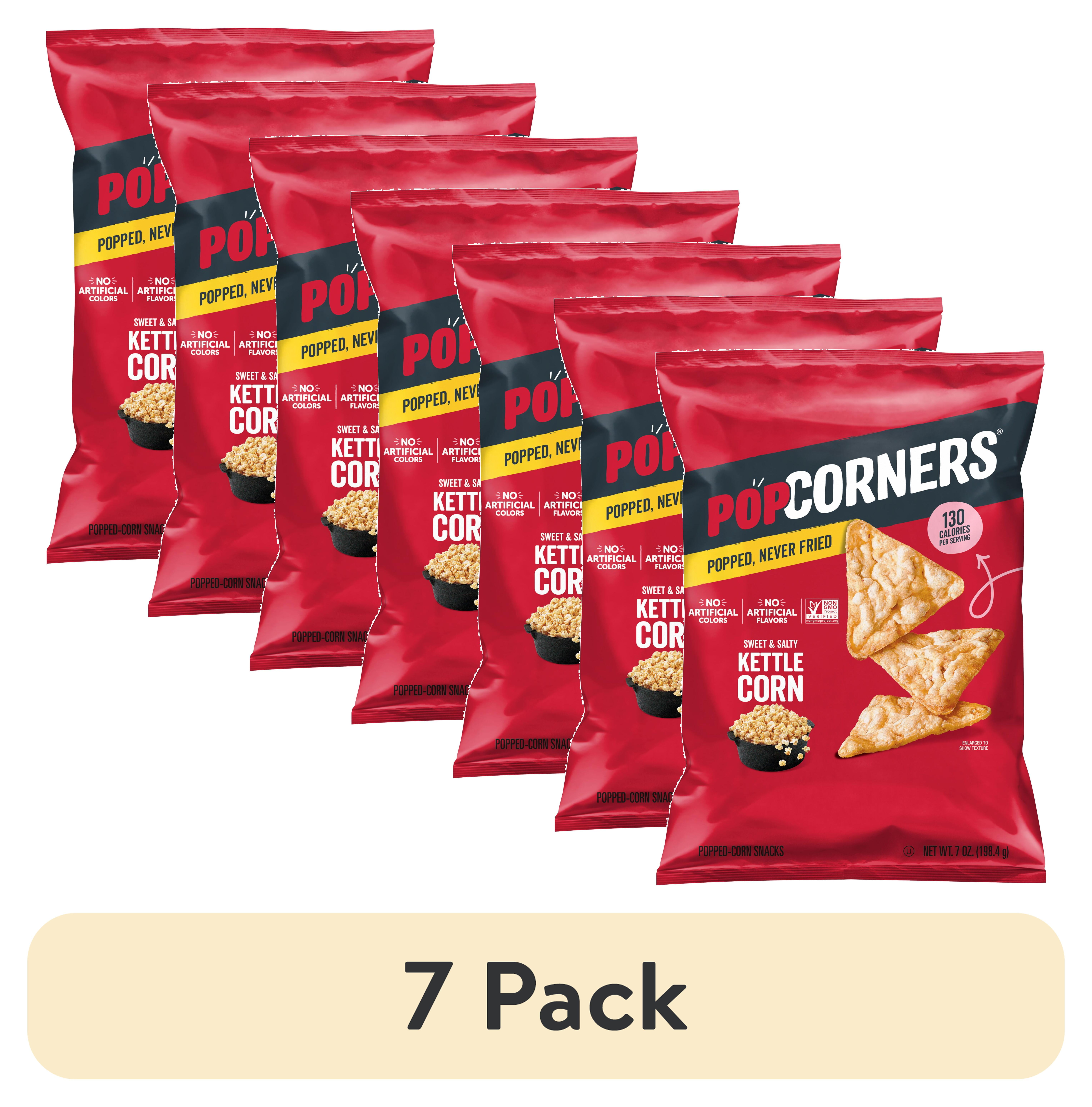 (7 pack) PopCorners No Artificial Colors or Flavors Kettle Corn Popped Corn Chips Bag, 7 oz​