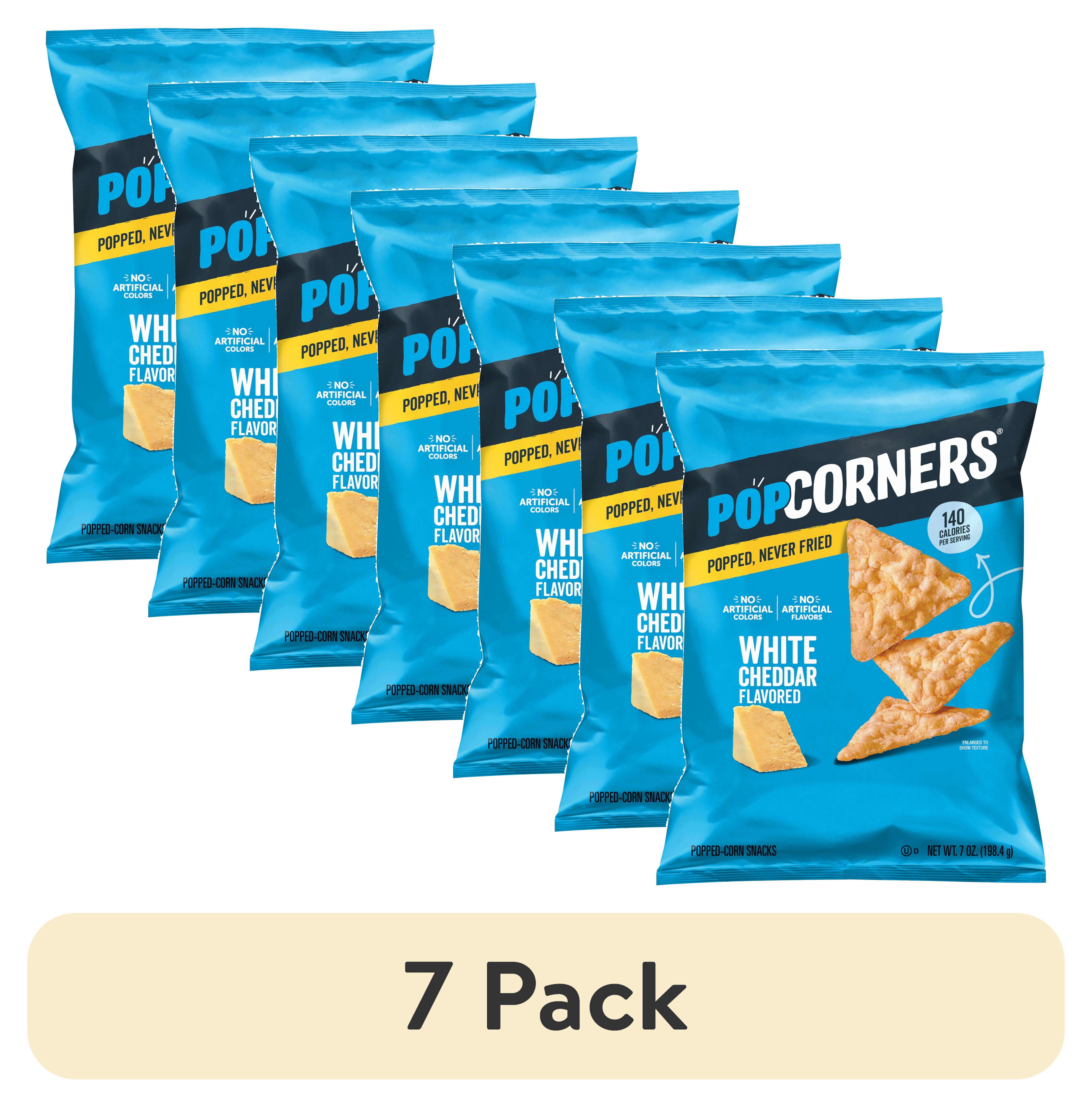 (7 pack) PopCorners No Artificial Colors or Flavors White Cheddar Popped Corn Chips Bag, 7 oz
