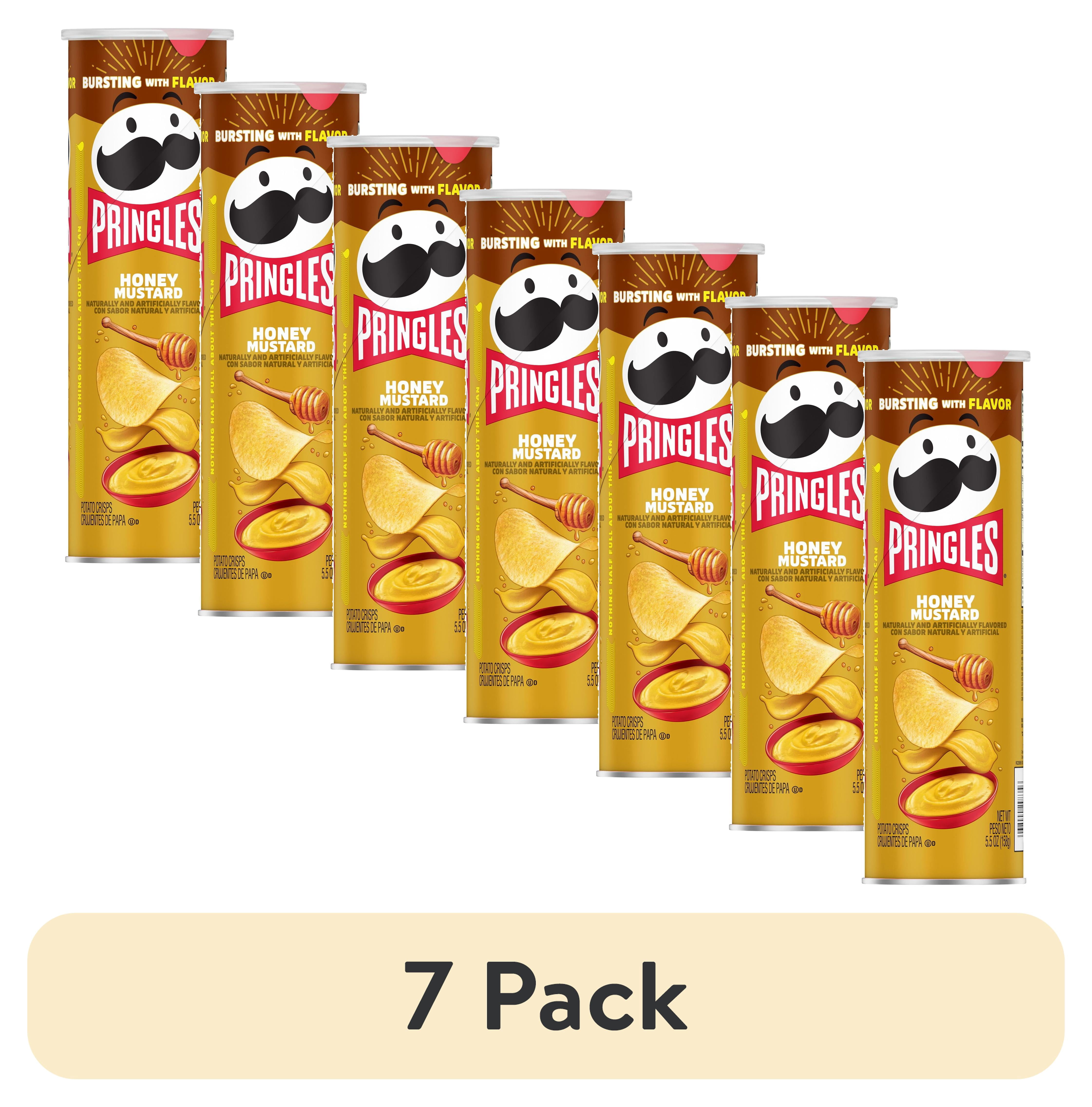 (7 pack) Pringles Honey Mustard Potato Crisps Chips, Lunch Snacks, 5.5 oz Canister