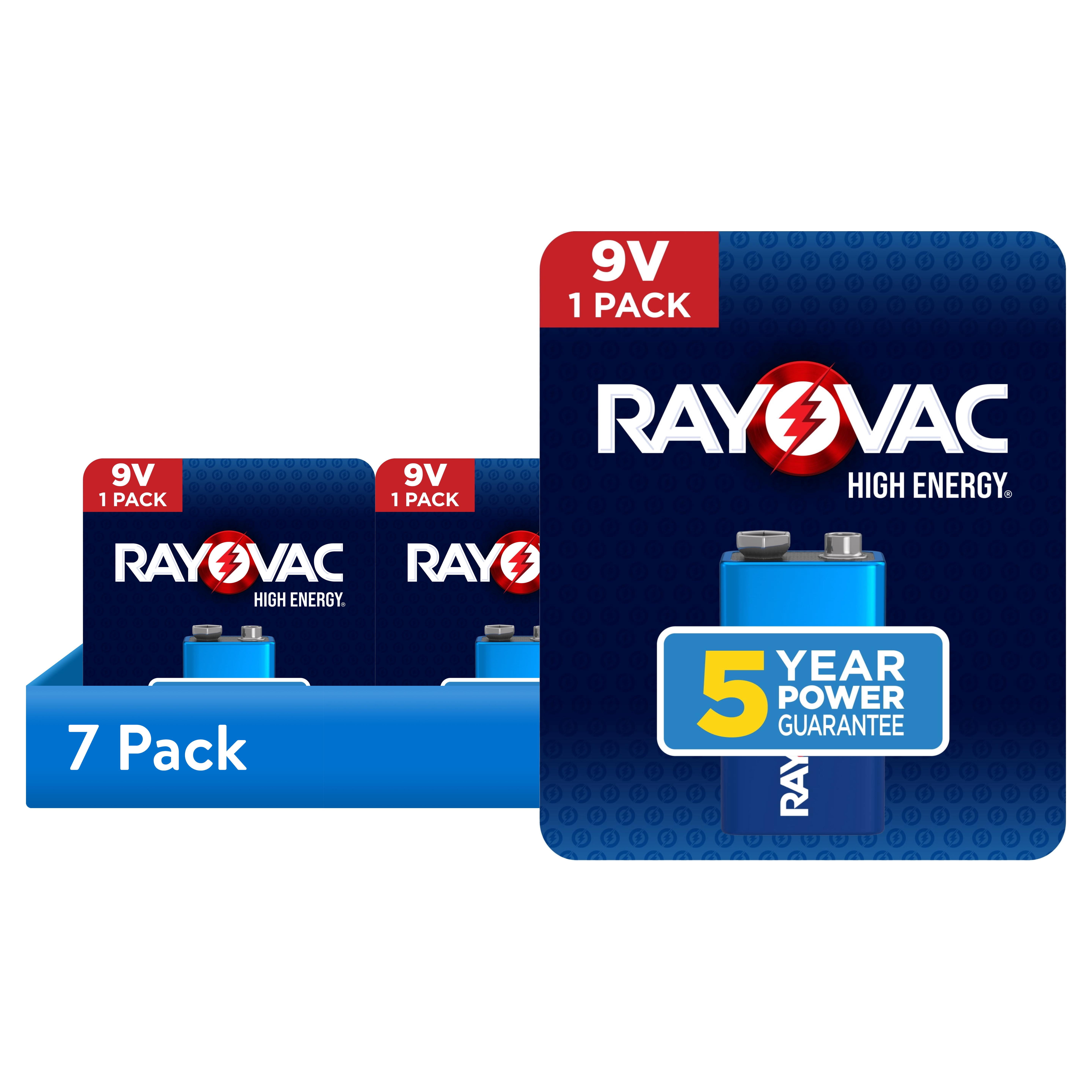 (7 pack) Rayovac High Energy 9V Batteries (1 Pack), Alkaline 9 Volt ...
