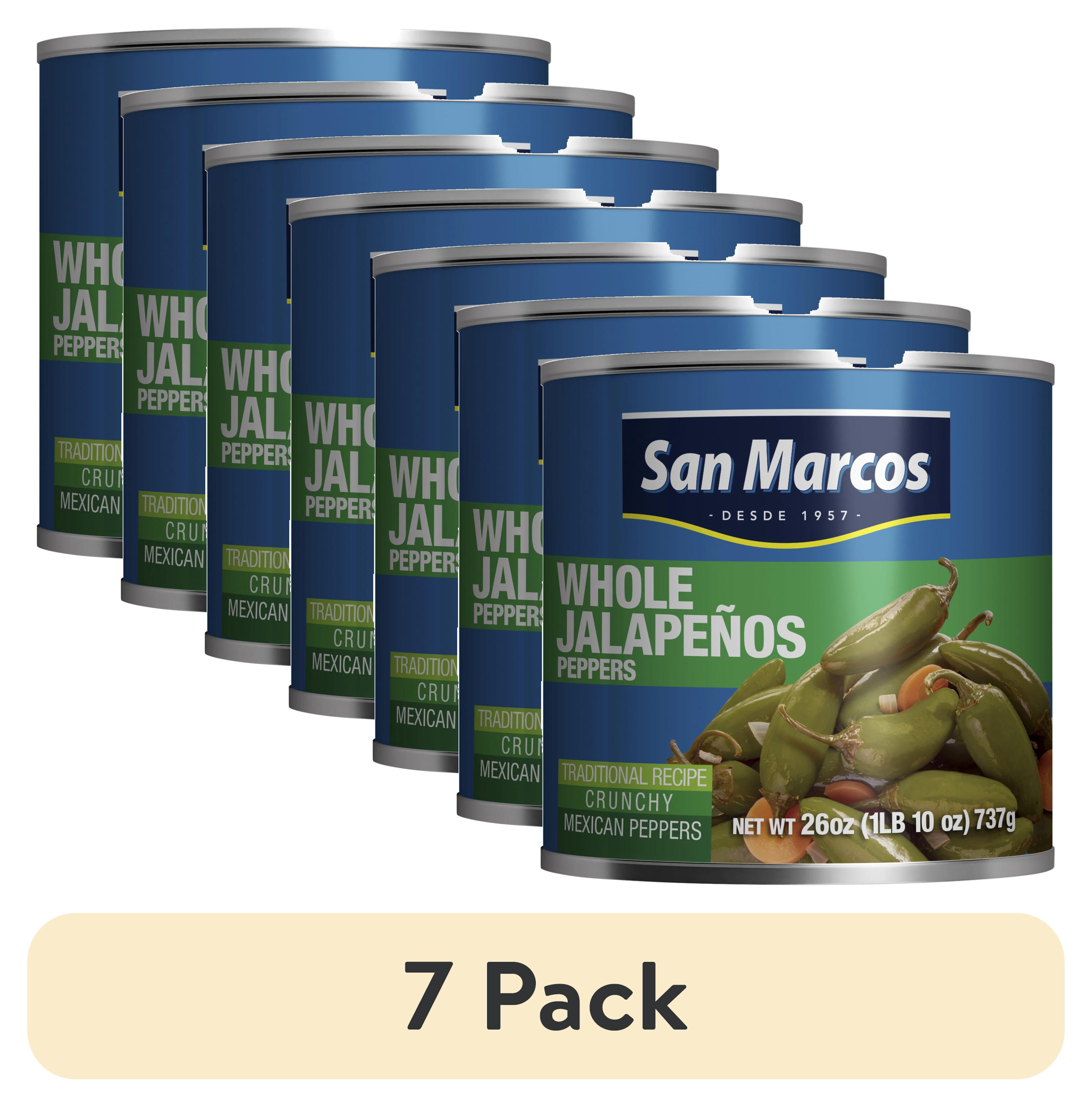 (7 pack) San Marcos Shelf Stable Whole Jalapeno Peppers, 26 oz Can