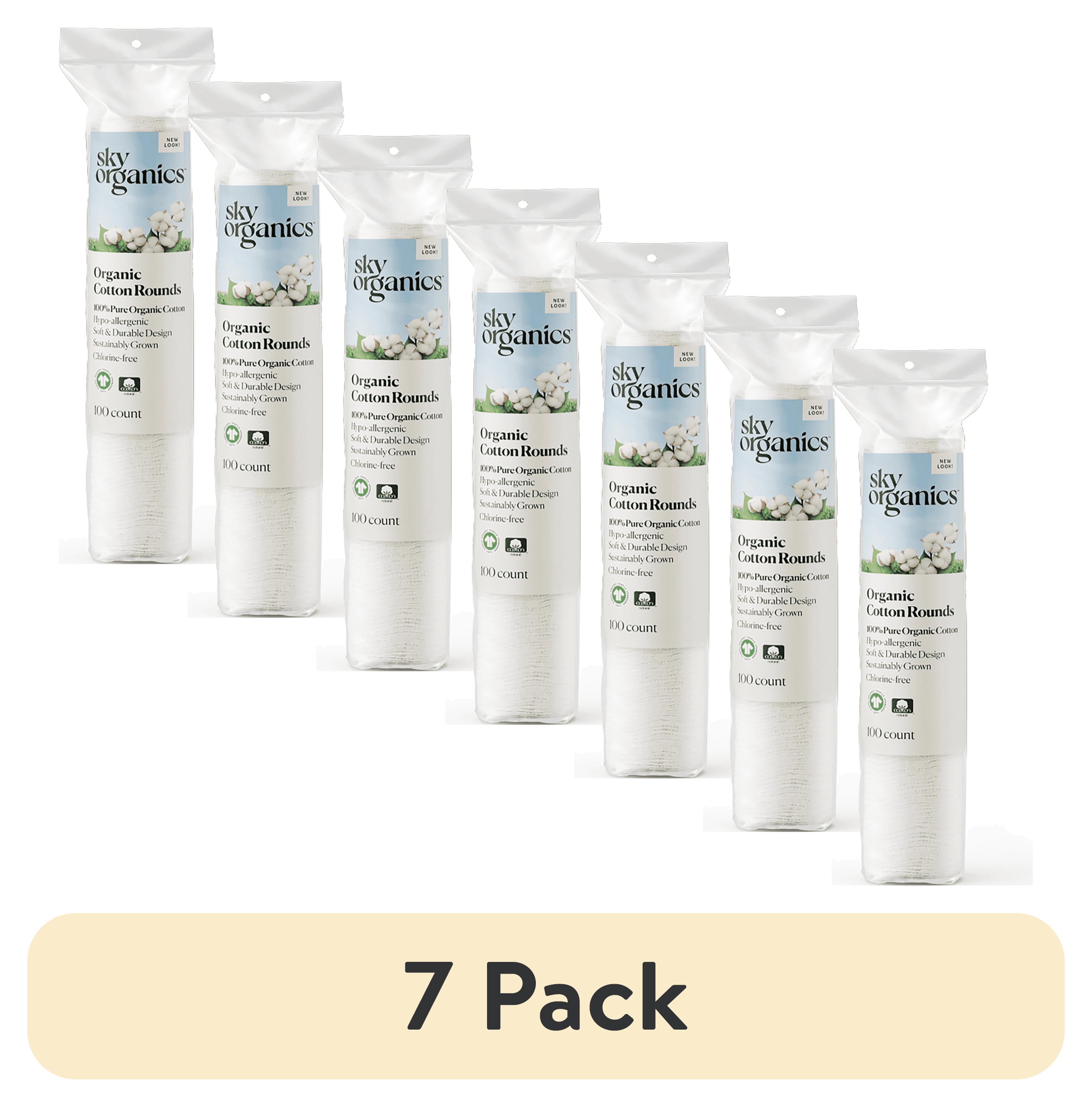 (7 pack) Sky Organics Cruelty-Free 100% Biodegradable Cotton Rounds, 100 Count