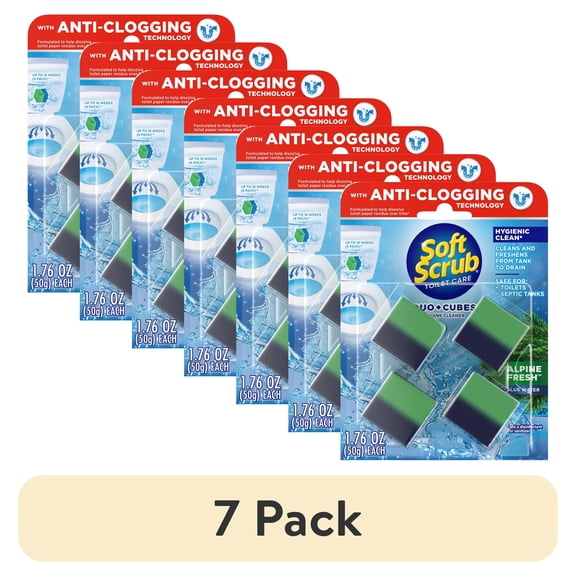 (7 pack) Soft Scrub In-Tank Toilet Cleaner Duo-Cubes, Alpine Fresh, 4Ct, Continuous Clean, Cleans&Freshens