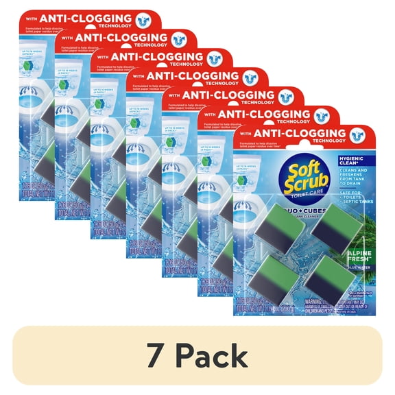 (7 pack) Soft Scrub In-Tank Toilet Cleaner Duo-Cubes, Alpine Fresh, 4Ct, Continuous Clean, Cleans&Freshens