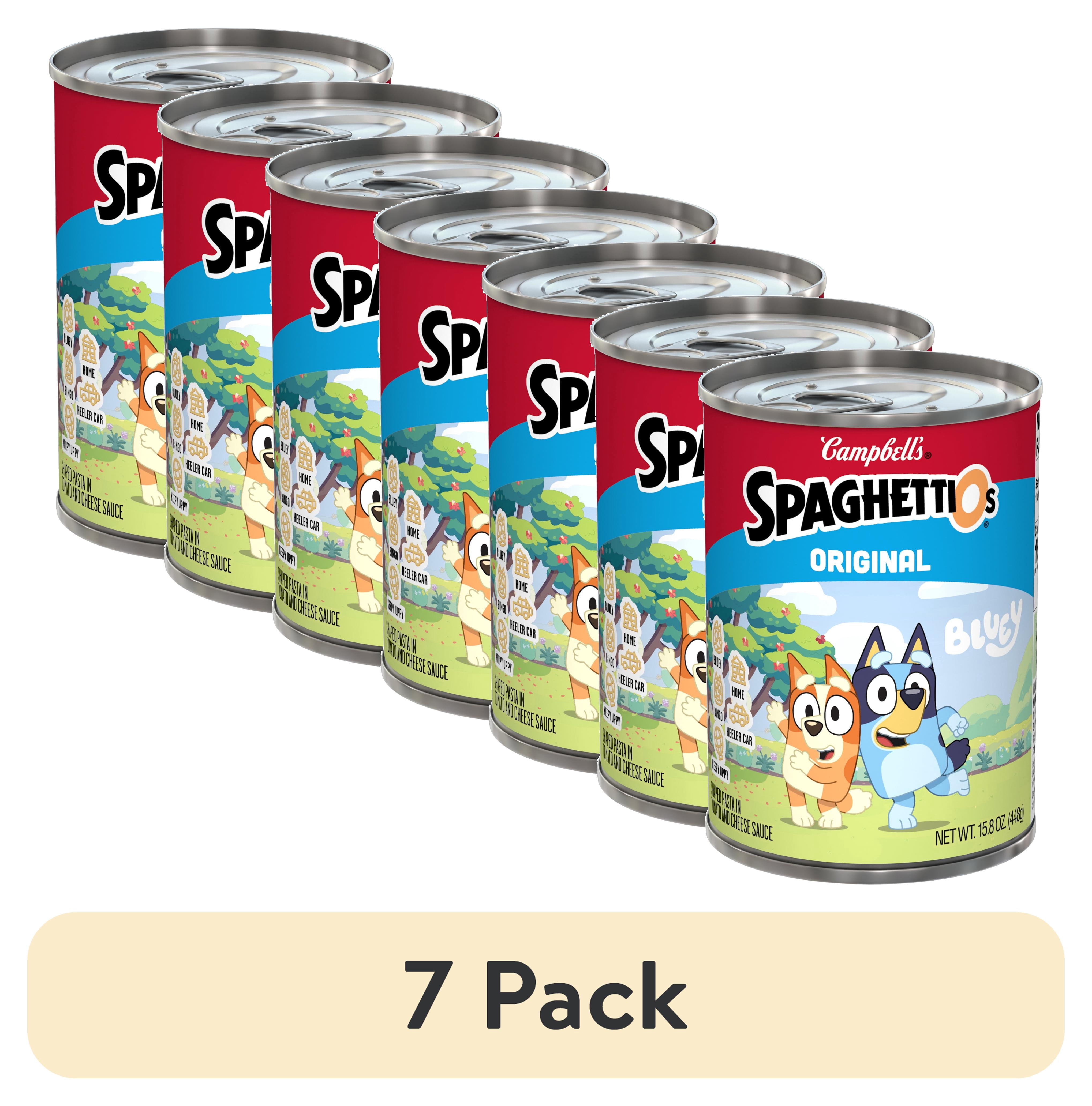 (7 pack) SpaghettiOs Original Bluey Shapes Canned Pasta, 15.8 oz Can