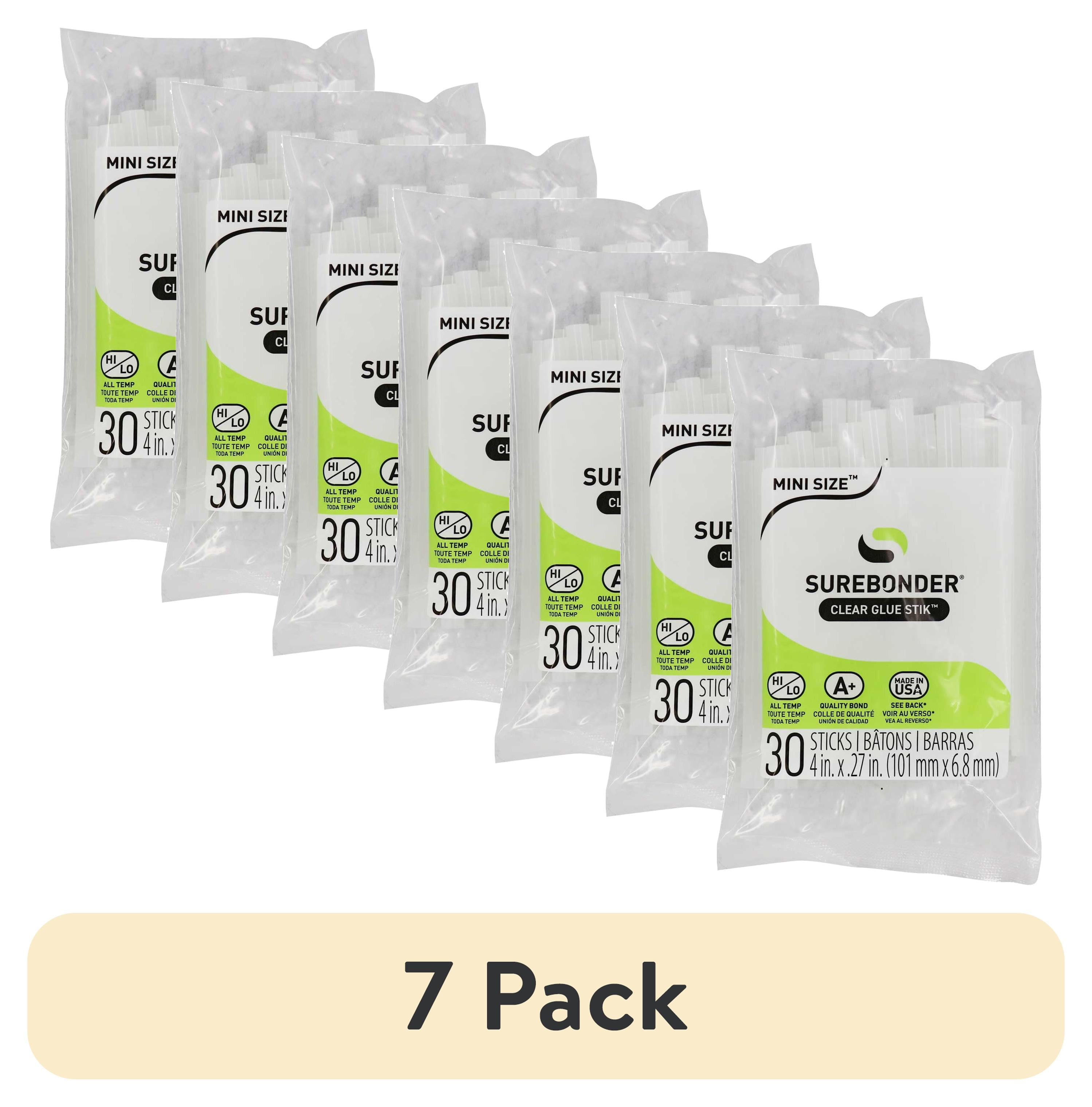 (7 pack) Surebonder All Purpose Clear 4-inch Mini (0.27 inch Diameter) Size Hot Melt Glue Sticks - 30 Pack