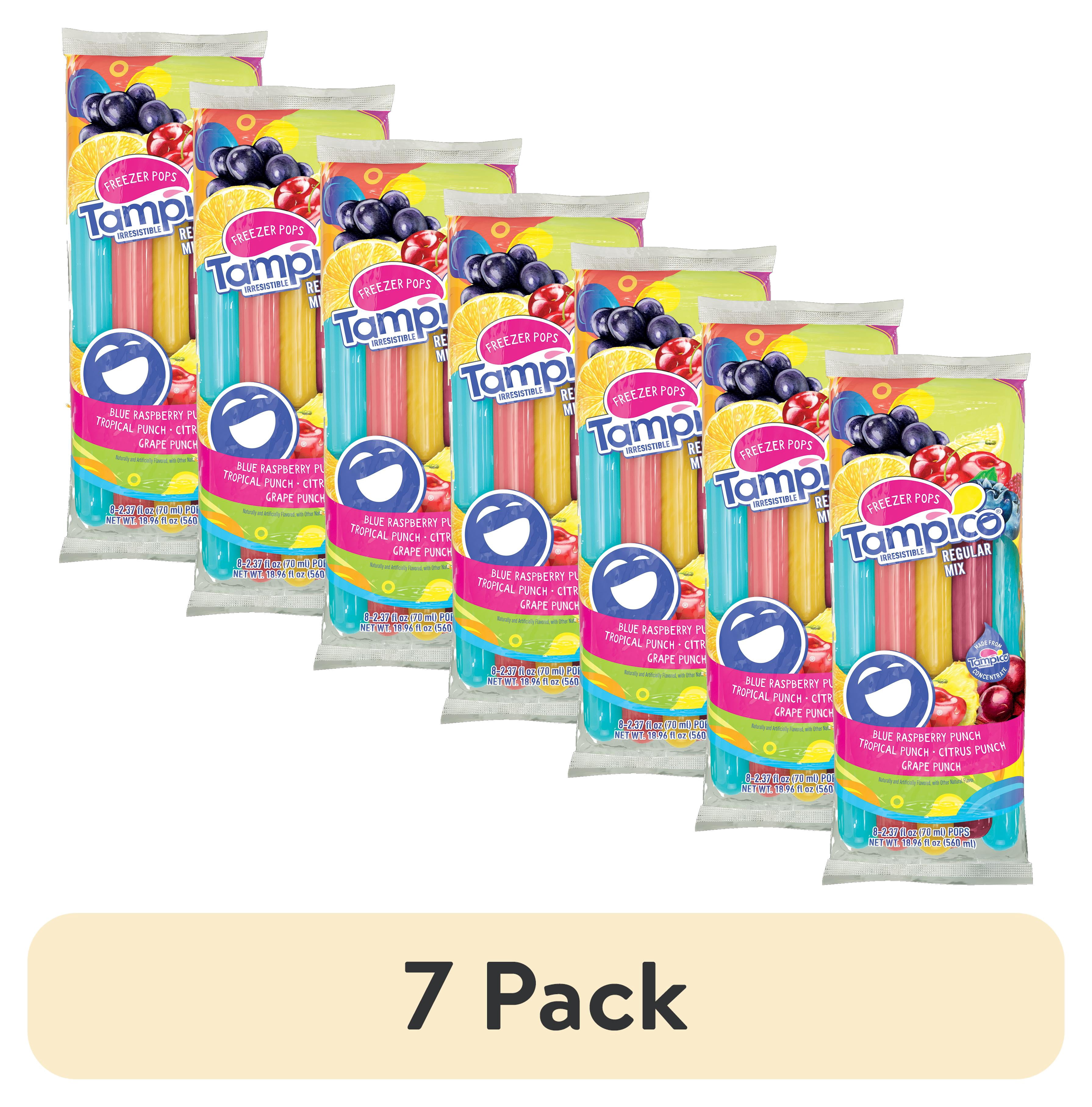 (7 pack) Tampico Freezer Ice Pops, Citrus, Tropical, Blue Raspberry, and Grape Punch, 8 Count