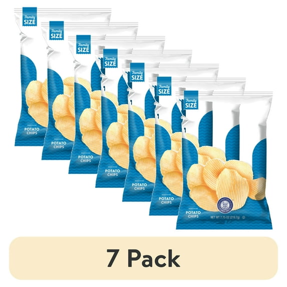 (7 pack) Utz Ripples Original Potato Chips, 7.75 oz Bag